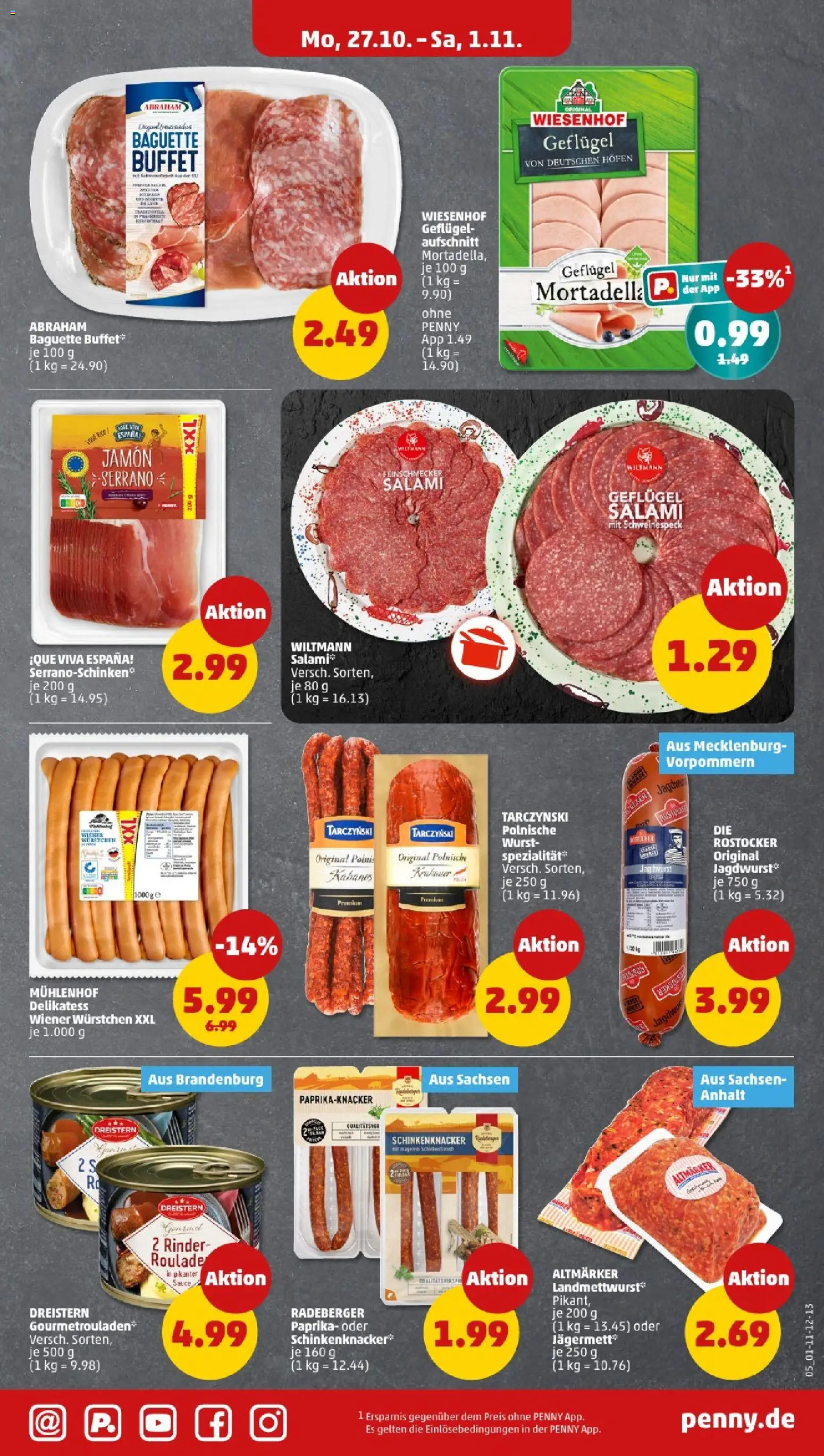 Penny - Sachsen – gültig ab 27.10.2025 | Seite: 7 | Produkte: Wiener wurstchen, Paprika, Wurst, Salami Penny - Sachsen – gültig ab 27.10.2025 | Seite: 7 | Produkte: Wiener wurstchen, Paprika, Wurst, Salami