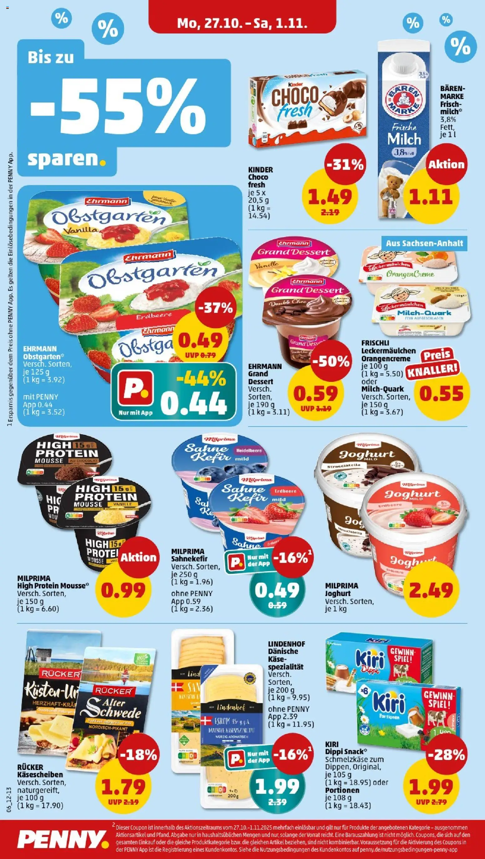 Penny - Sachsen – gültig ab 27.10.2025 | Seite: 8 | Produkte: Kefir, Milch, Käse, Sahne Penny - Sachsen – gültig ab 27.10.2025 | Seite: 8 | Produkte: Kefir, Milch, Käse, Sahne