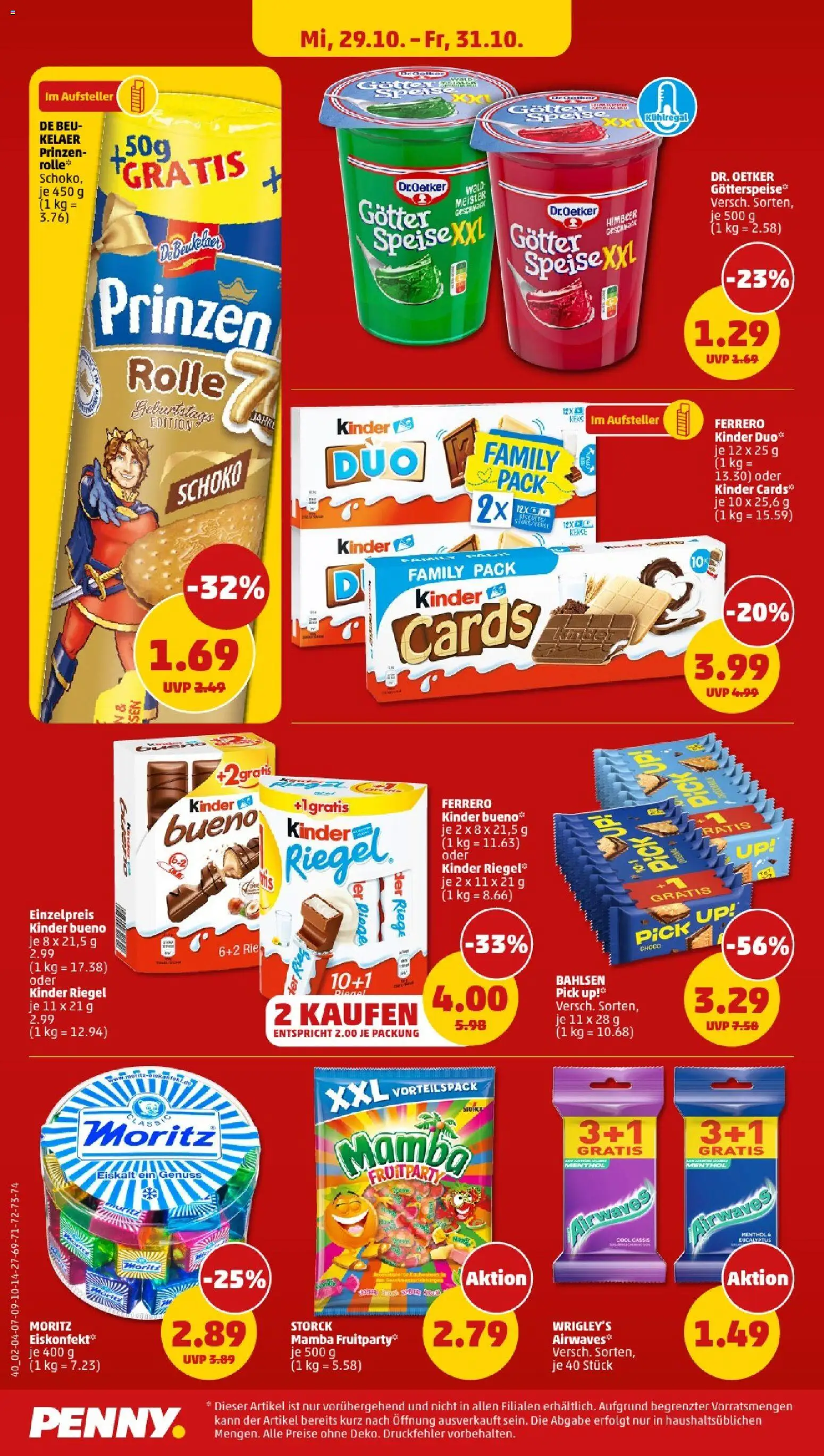 Penny - Baden-Württemberg – gültig ab 27.10.2025 | Seite: 42 | Produkte: Kinder bueno, Kinder riegel Penny - Baden-Württemberg – gültig ab 27.10.2025 | Seite: 42 | Produkte: Kinder bueno, Kinder riegel