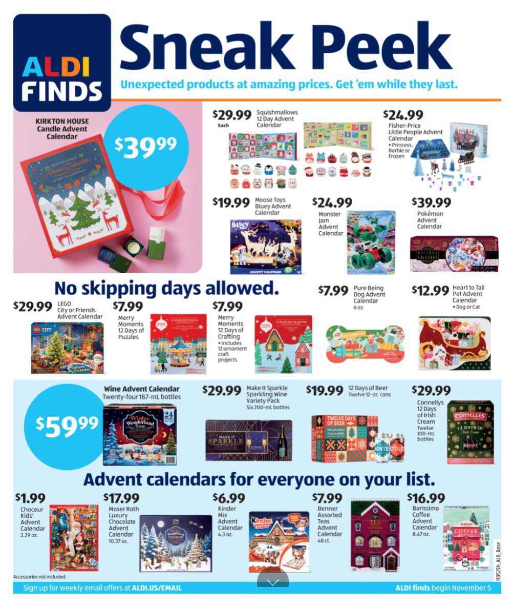 Aldi In Store Ad November 5 – November 11, 2025. No skipping days allowed. 1 AldiInStoreAd