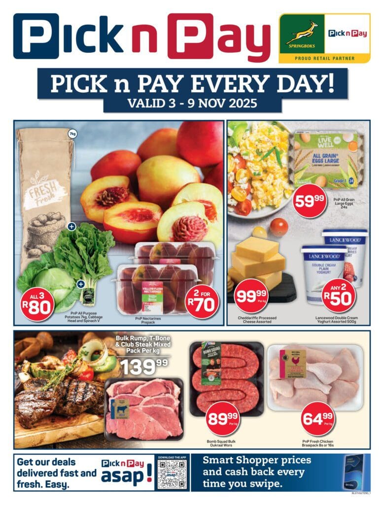 Pick n Pay Specials Gauteng & Inland 3 November – 9 November, 2025