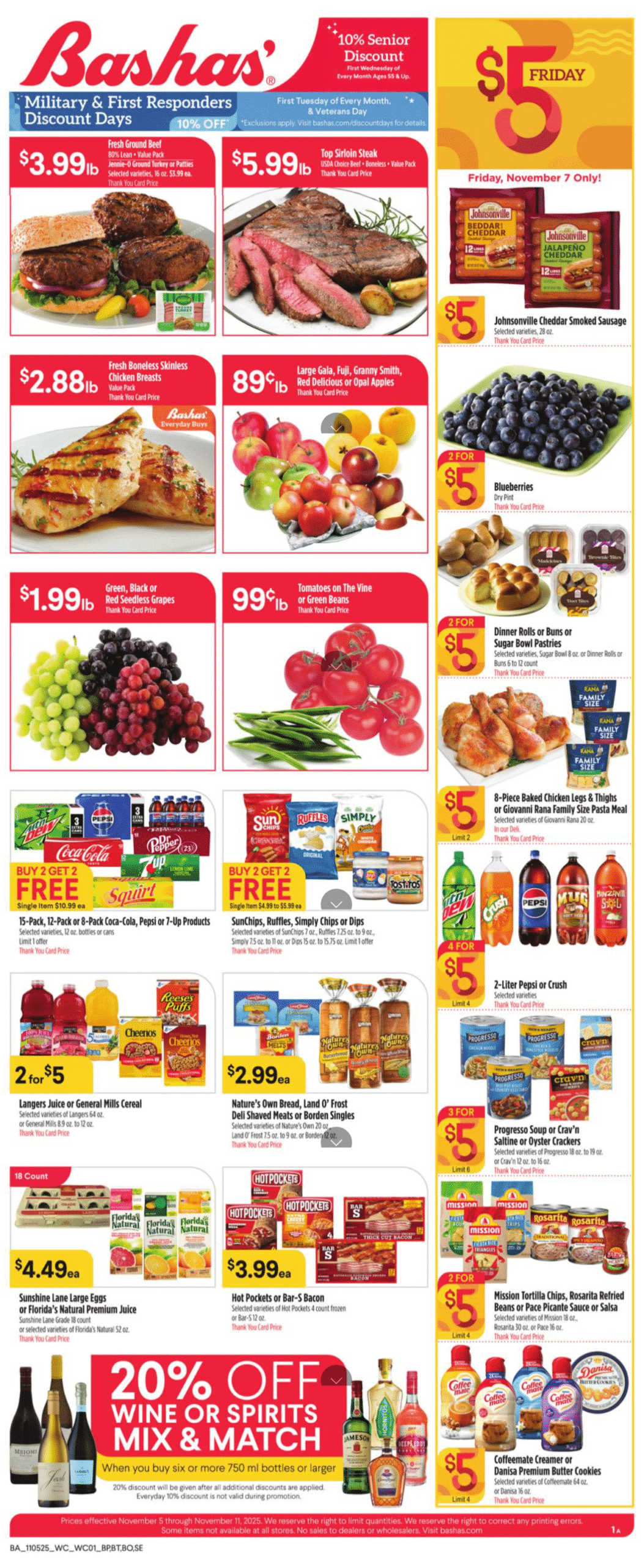 Bashas Ad Specials November 5 – November 11, 2025