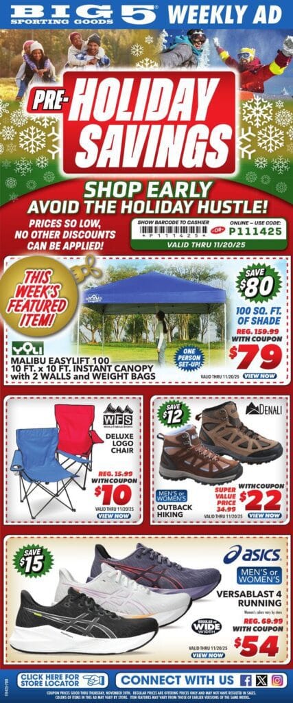 Big 5 Sporting Goods Weekly Ad Circular Preview 14 November