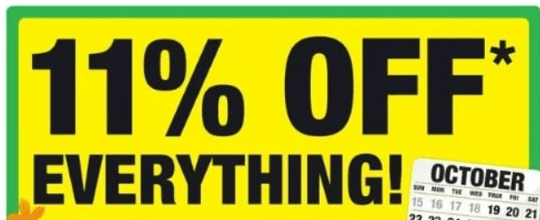 What is the Menards 11 percent Rebate Sale and when is the next Rebate Sale?