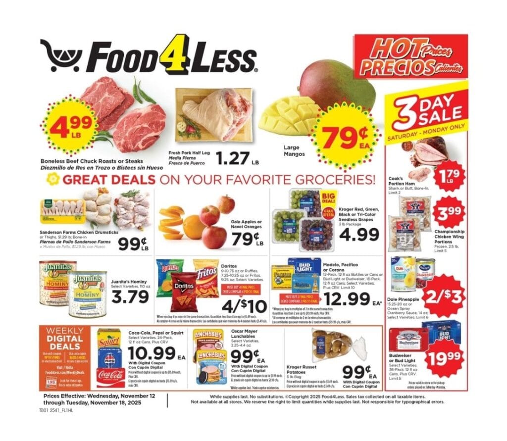 Food 4 Less Weekly Ad November 12 Food 4 Less Sales Ad