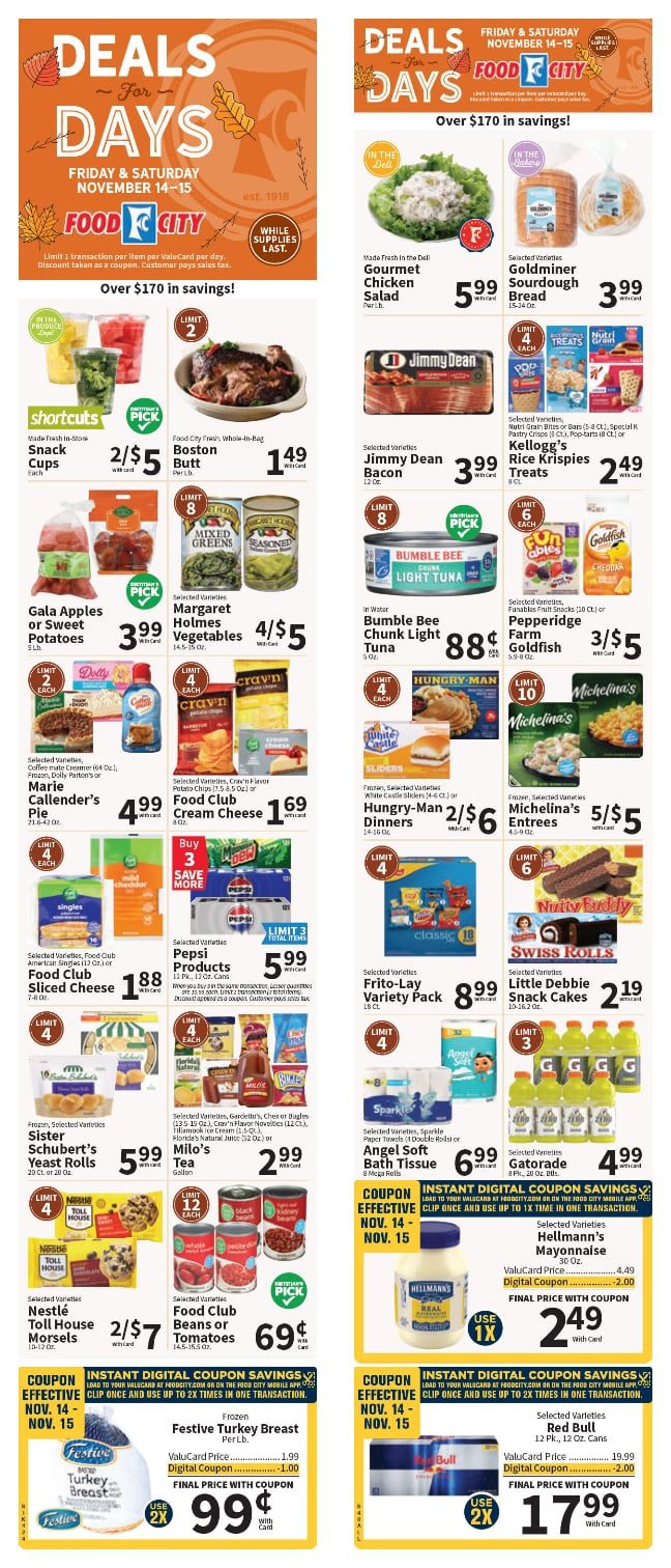 Food City Ad Sale November 12 – November 18, 2025