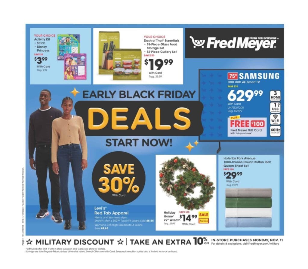 Fred Meyer Early Black Friday Ad Sale 2025