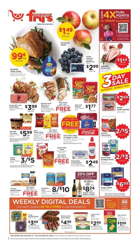 Fry’s Food Ad Specials November 12 – November 18, 2025