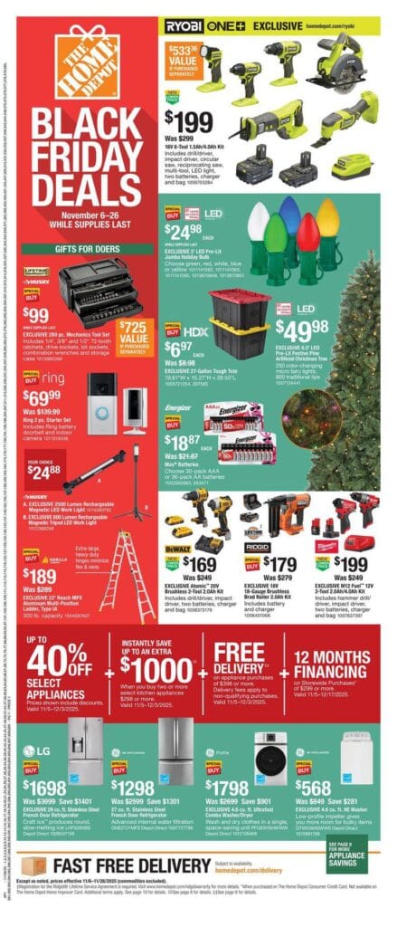 Home Depot Black Friday Savings 2025