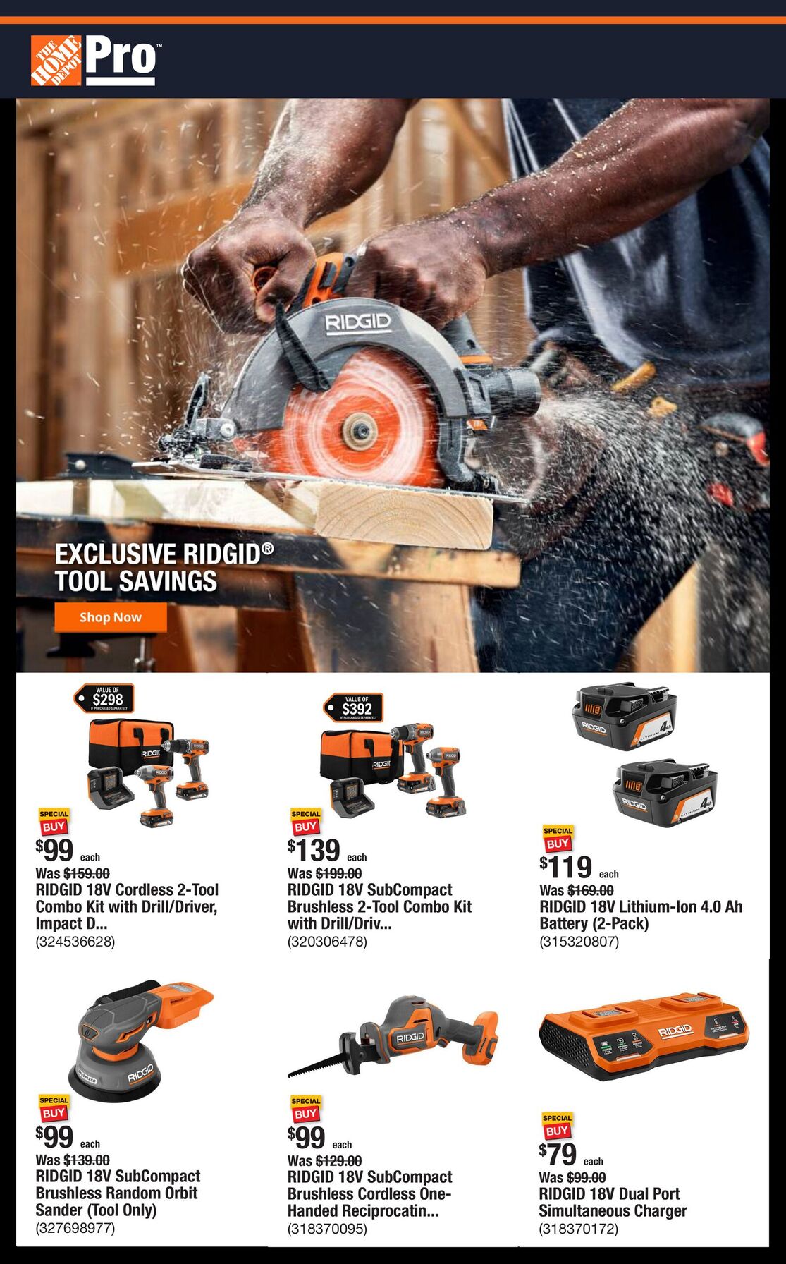 Home Depot Pro Ad November 10 – November 17, 2025