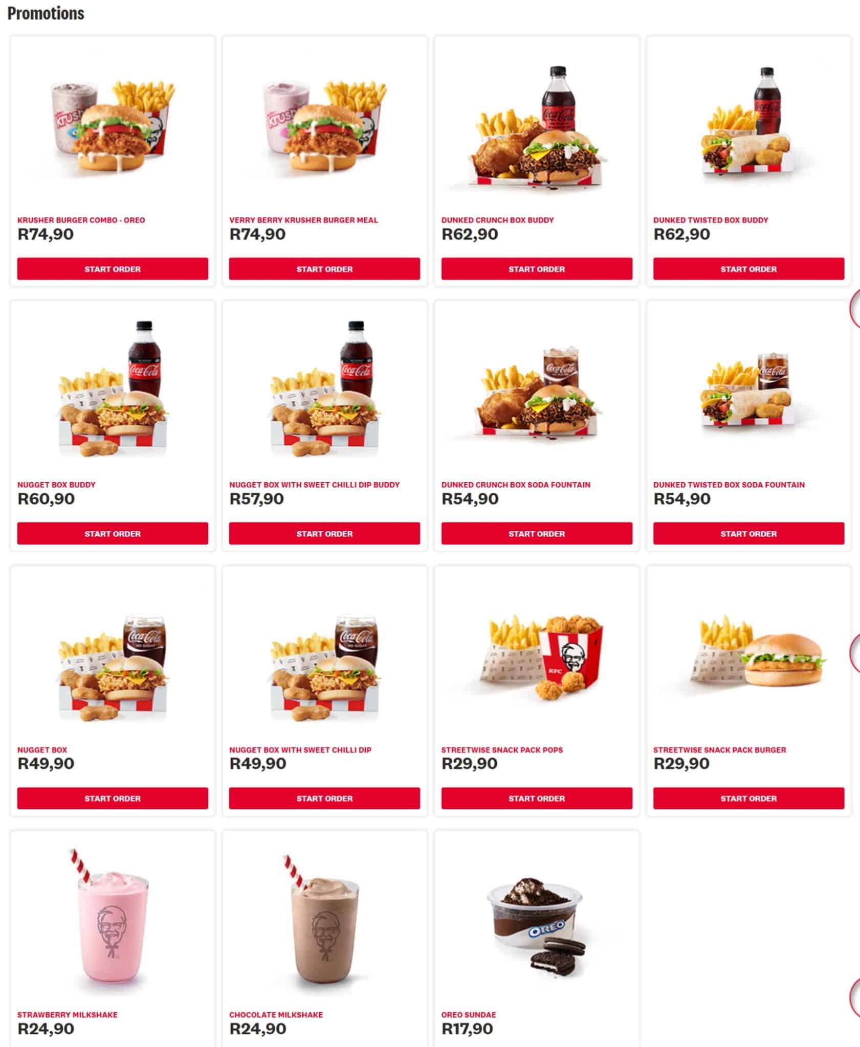 KFC Specials South Africa – Free Burger 1