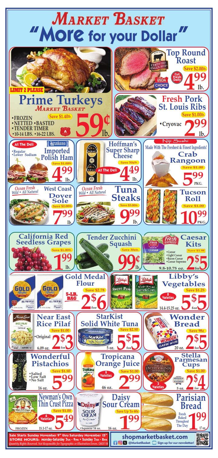 Market Basket Weekly Flyer and Circular 09 November 1