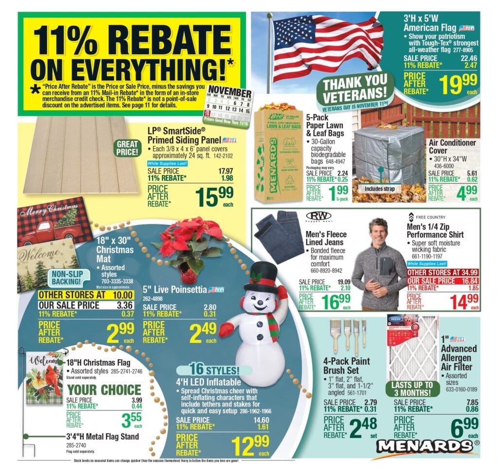 Menards Weekly Ad November 6 – November 16, 2025