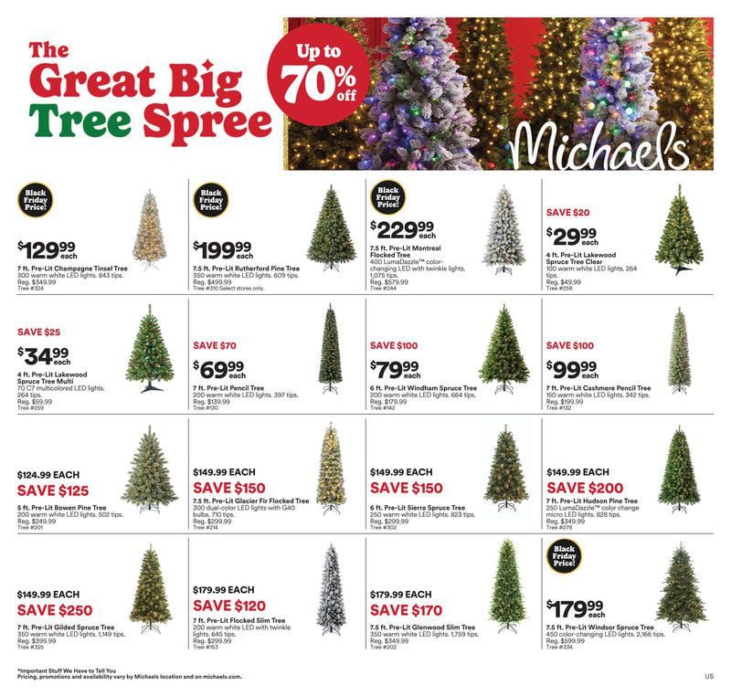 Michaels sale ad This week November 9 The Great Big Tree Spree! 2 Michaels sale ad This week November 9 The Great Big Tree Spree!