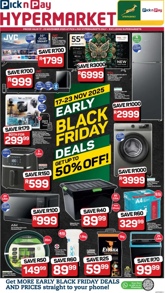 Pick N Pay catalogue specials this week Black Friday Specials 2025