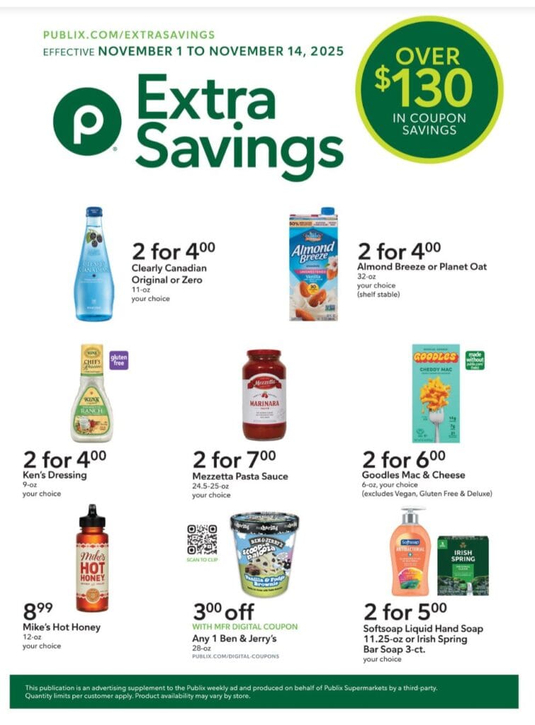 Publix Extra Savings November 1 – November 14, 2025