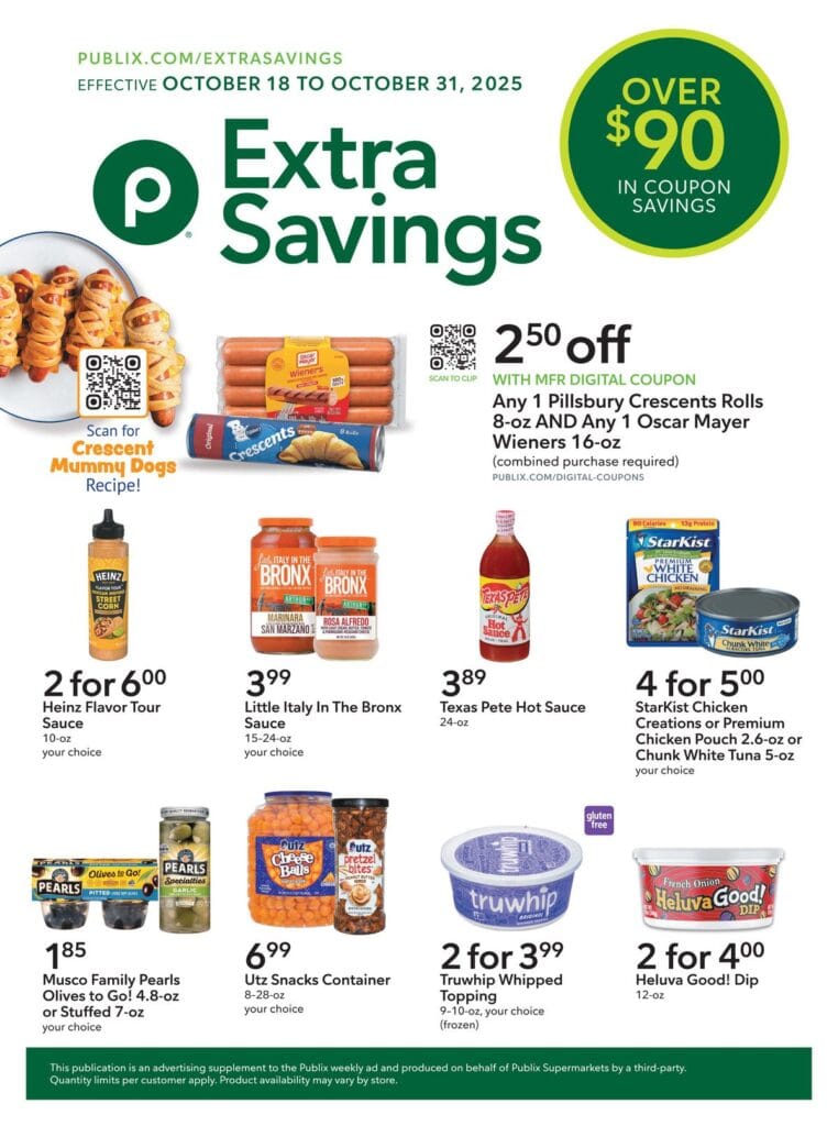 Publix Extra Savings October 18 – October 31, 2025