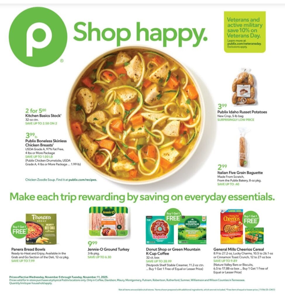 Publix Weekly Ad preview November 5 – November 11, 2025