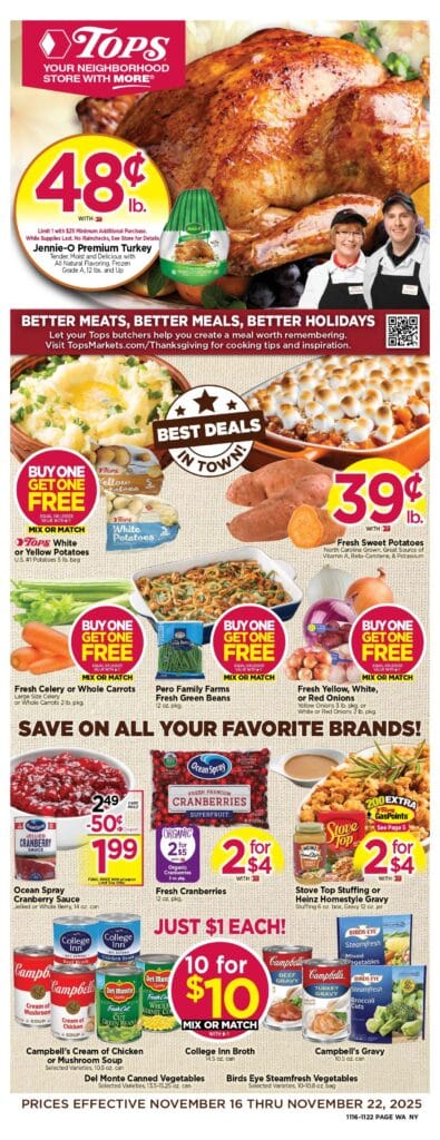 Tops Weekly Ad November 16 – November 22, 2025