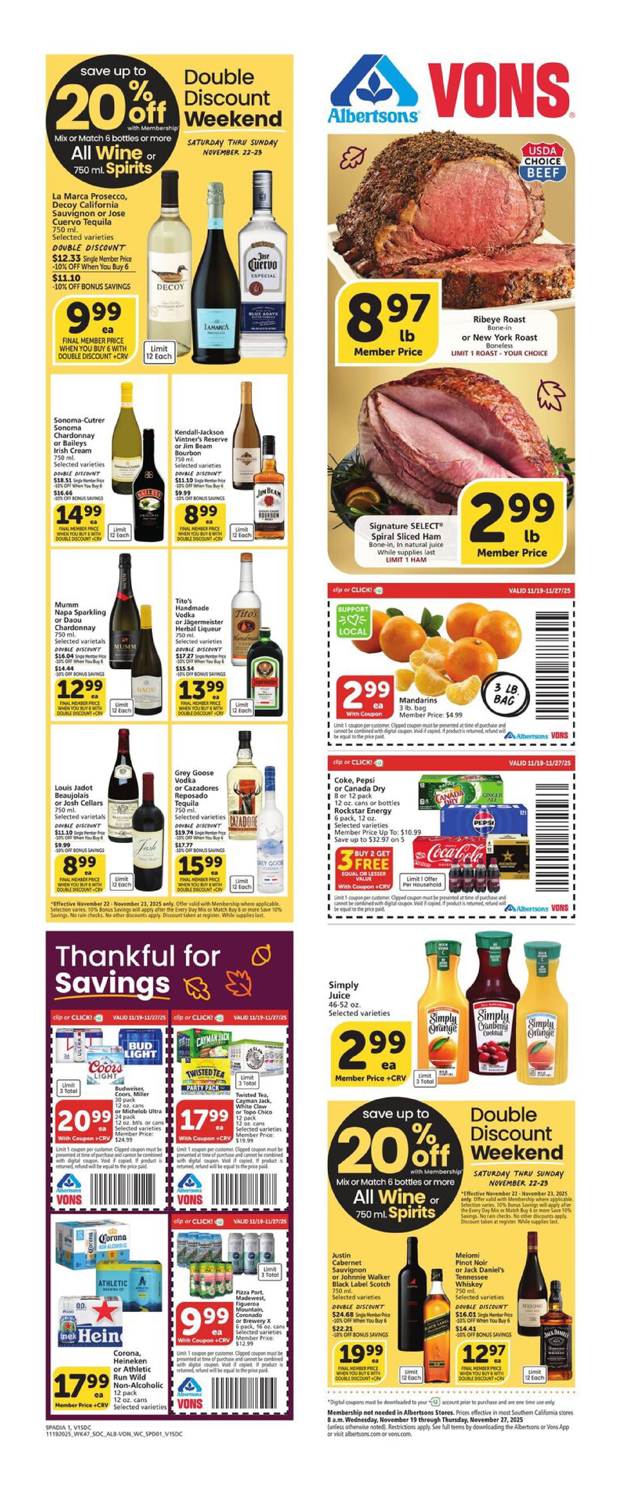 Vons Weekly Ad Sale November 19 – November 27, 2025 1
