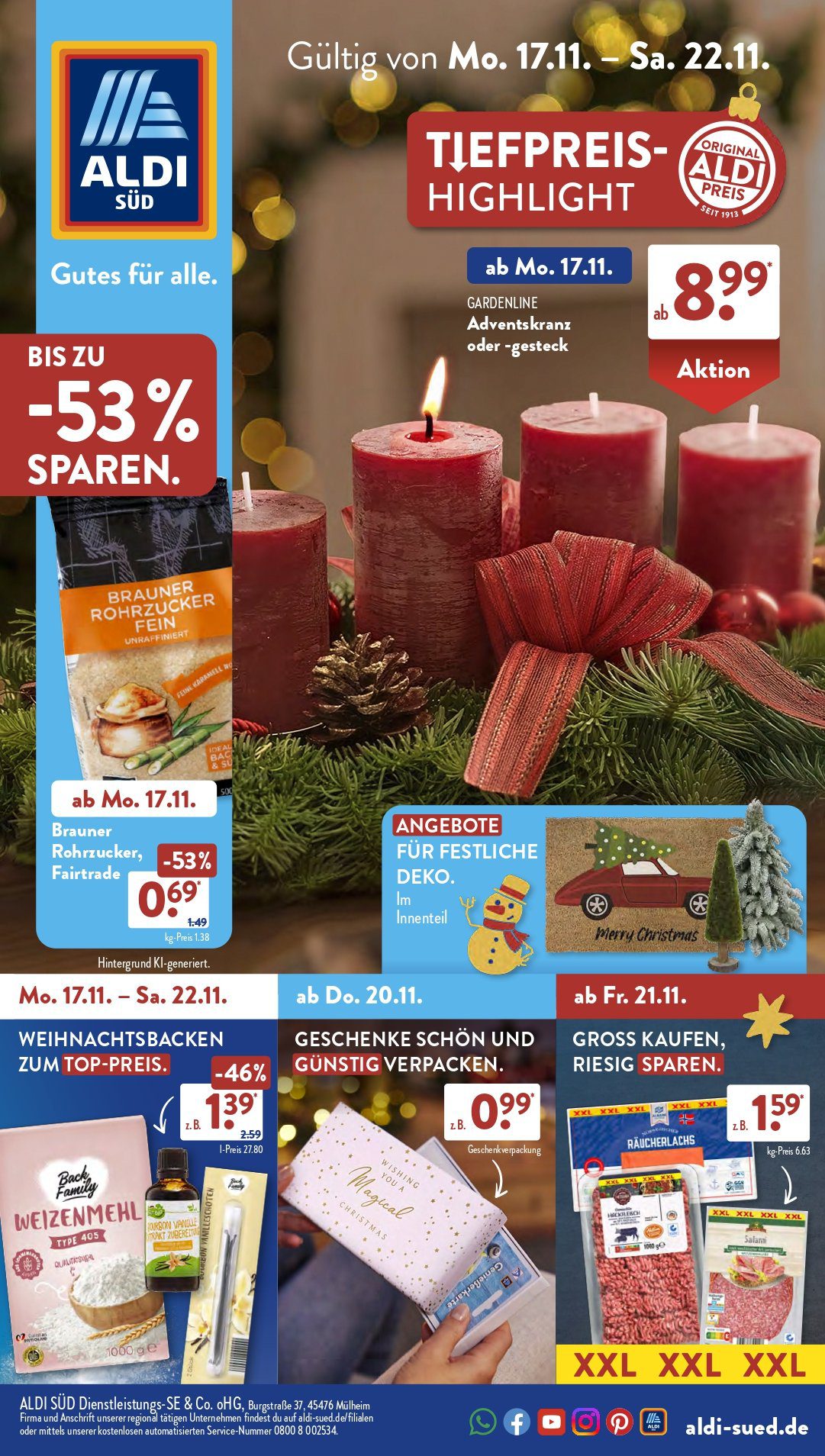 ALDI SÜD Prospekt nächste Woche: Angebote vom 17.11.2025 bis 22.11.2025