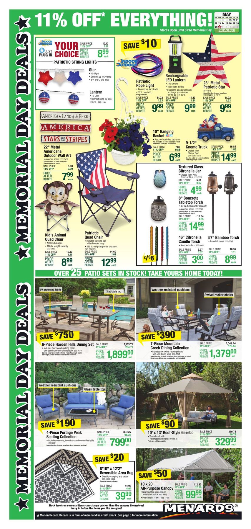Menards sale ad Memorial 2023