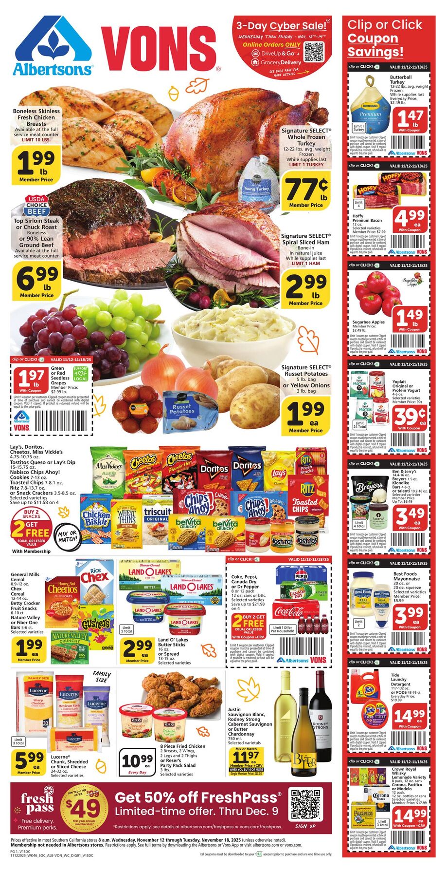 Vons Weekly Ad November 12 – November 18, 2025