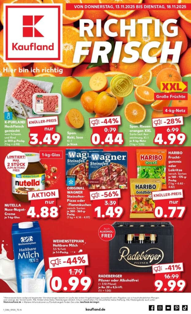 Kaufland Prospekt für nächste Woche: Alle Angebote vom 13.11.2025 bis 18.11.2025 1 Kaufland Prospekt für nächste Woche: Alle Angebote vom 13.11.2025 bis 18.11.2025