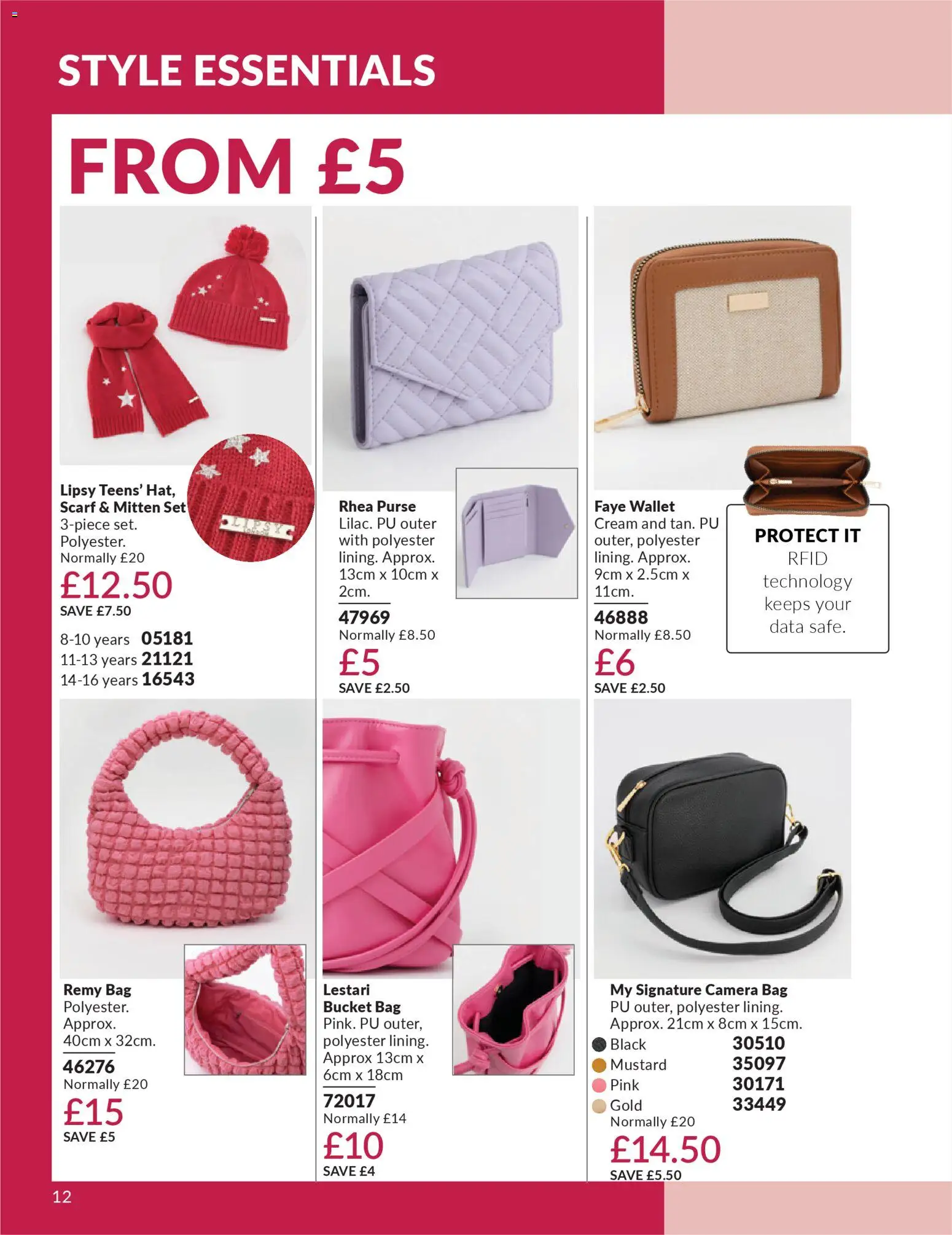 {H1} | Page: 12 | Products: Wallet, Scarf, Camera, Bag {H1} | Page: 12 | Products: Wallet, Scarf, Camera, Bag