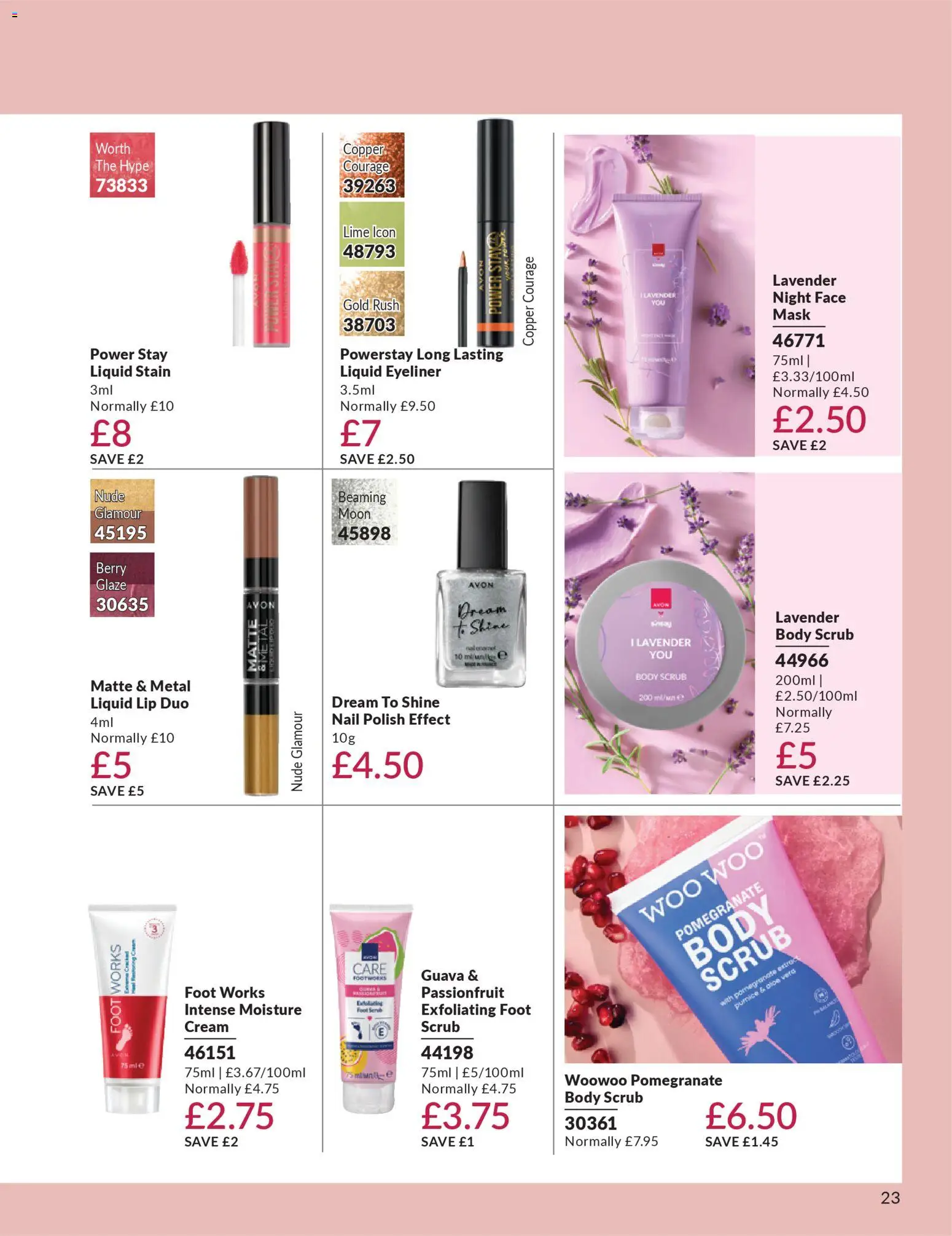 {H1} | Page: 23 | Products: Eyeliner, Nail polish, Lavender, Cream {H1} | Page: 23 | Products: Eyeliner, Nail polish, Lavender, Cream