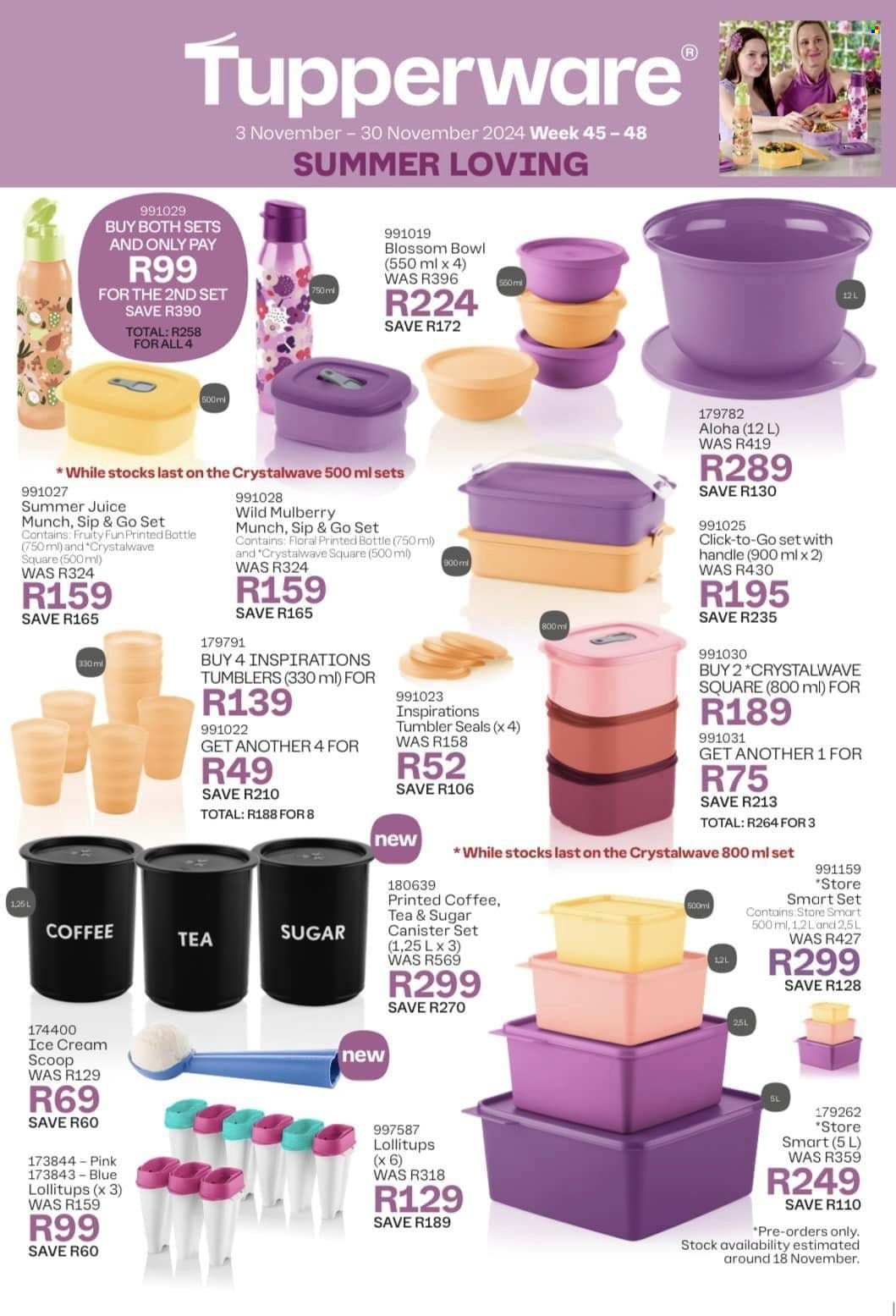 Tupperware Specials 3 November – 30 November, 2024 2