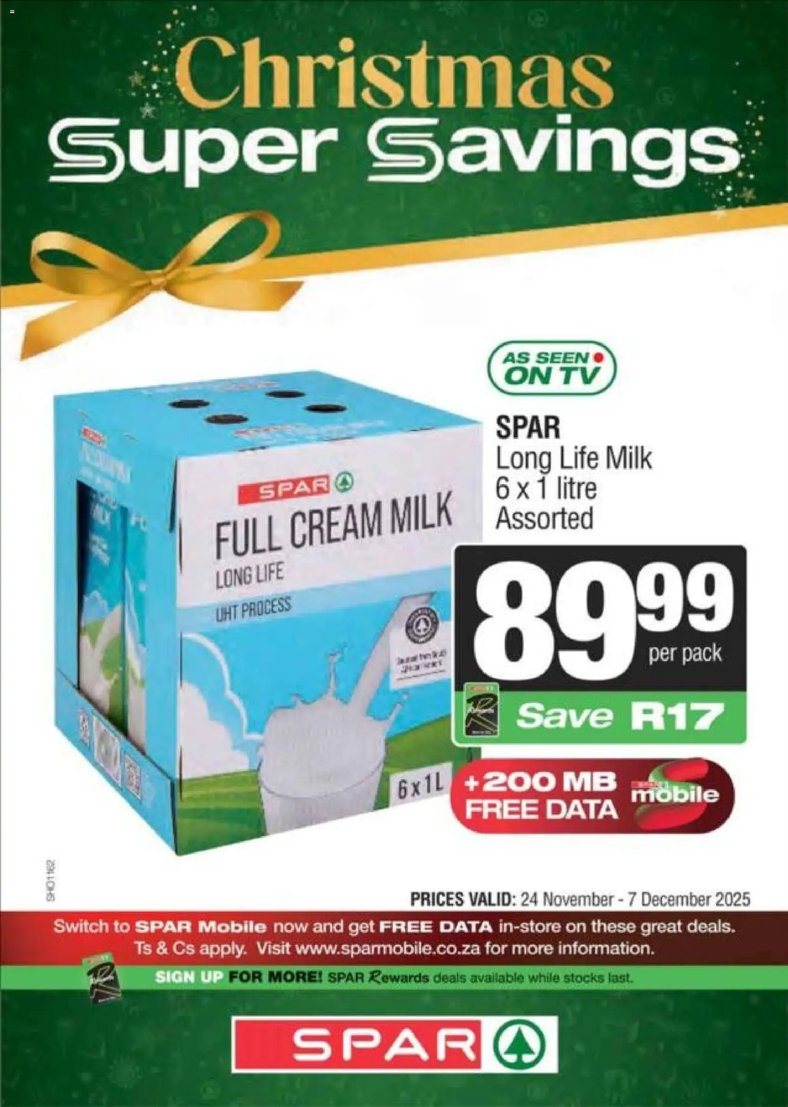 New Superspar catalogue – valid from 24.11.2025 | Page: 2 | Products: Data, Milk, Switch, Cream New Superspar catalogue – valid from 24.11.2025 | Page: 2 | Products: Data, Milk, Switch, Cream