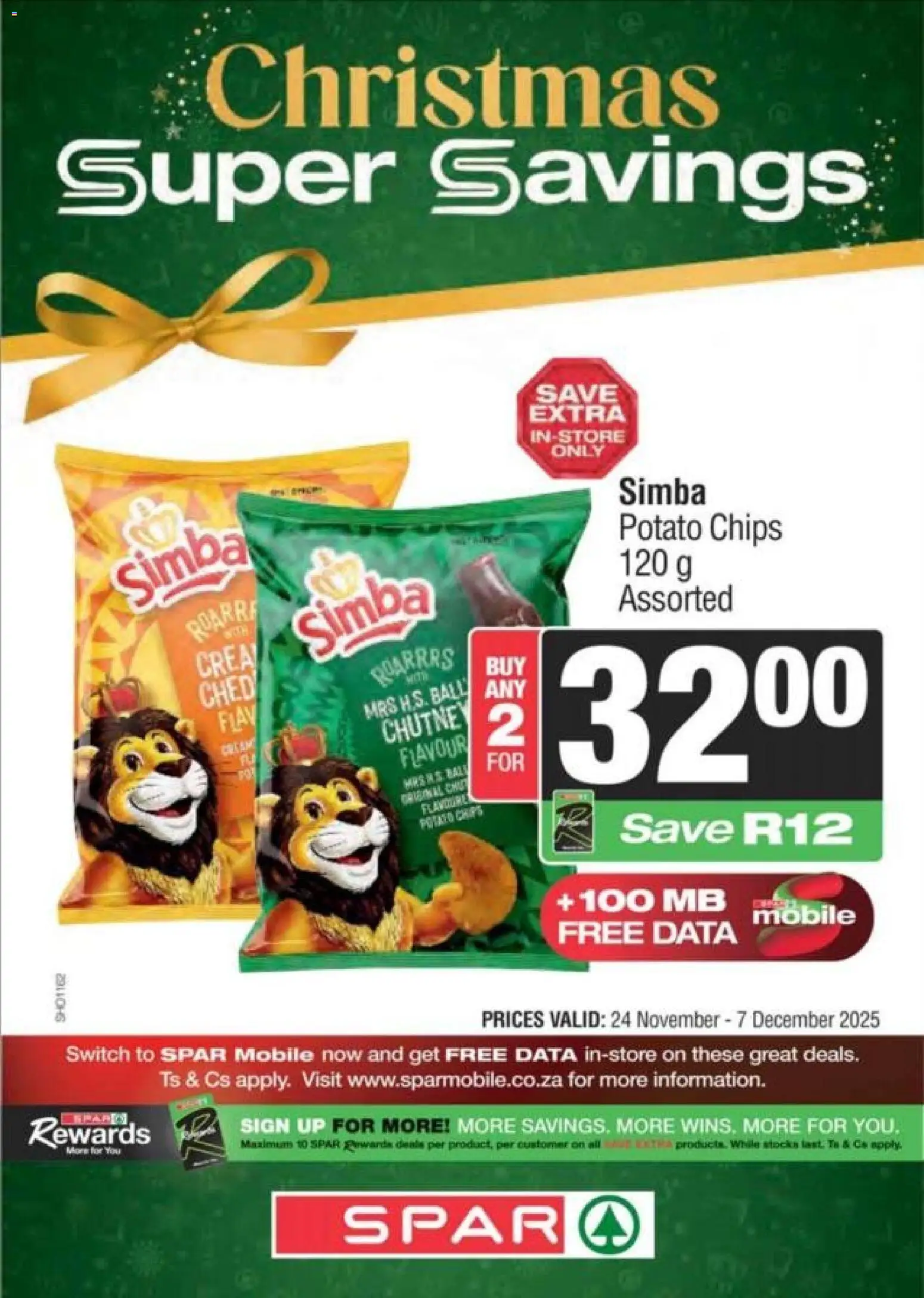 New Superspar catalogue – valid from 24.11.2025 | Page: 8 | Products: Data, Chutney, Switch, Chips New Superspar catalogue – valid from 24.11.2025 | Page: 8 | Products: Data, Chutney, Switch, Chips