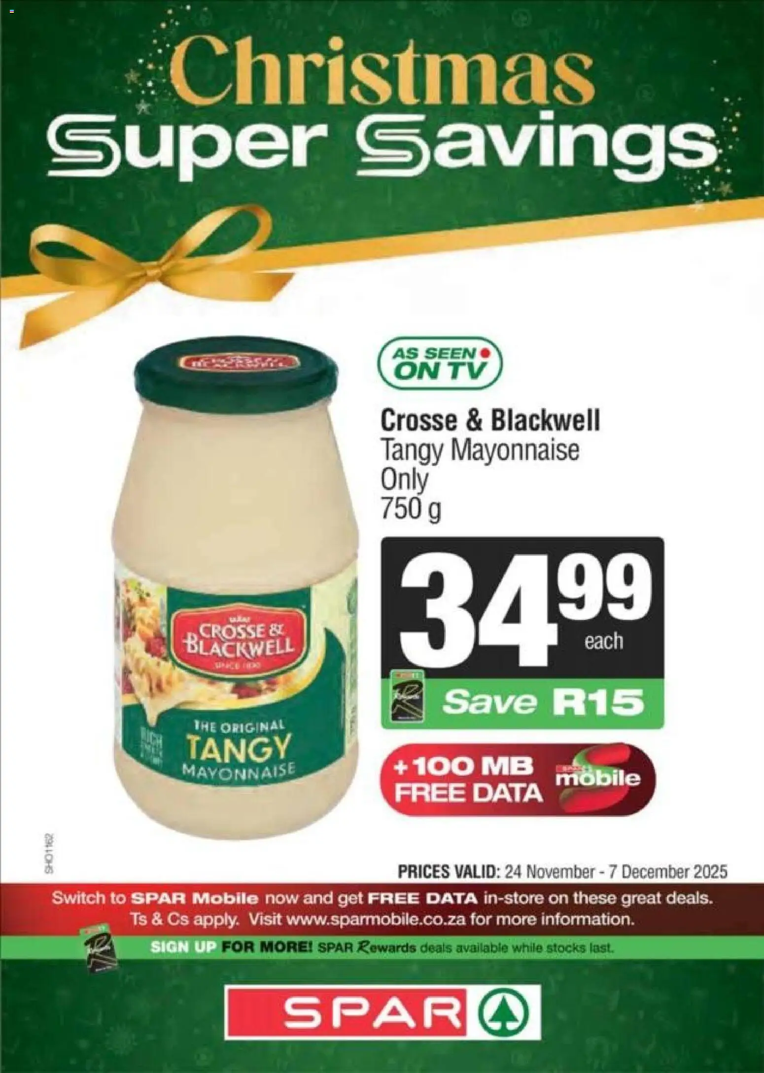 New Superspar catalogue – valid from 24.11.2025 | Page: 15 | Products: Data, TV, Switch, Mayonnaise New Superspar catalogue – valid from 24.11.2025 | Page: 15 | Products: Data, TV, Switch, Mayonnaise