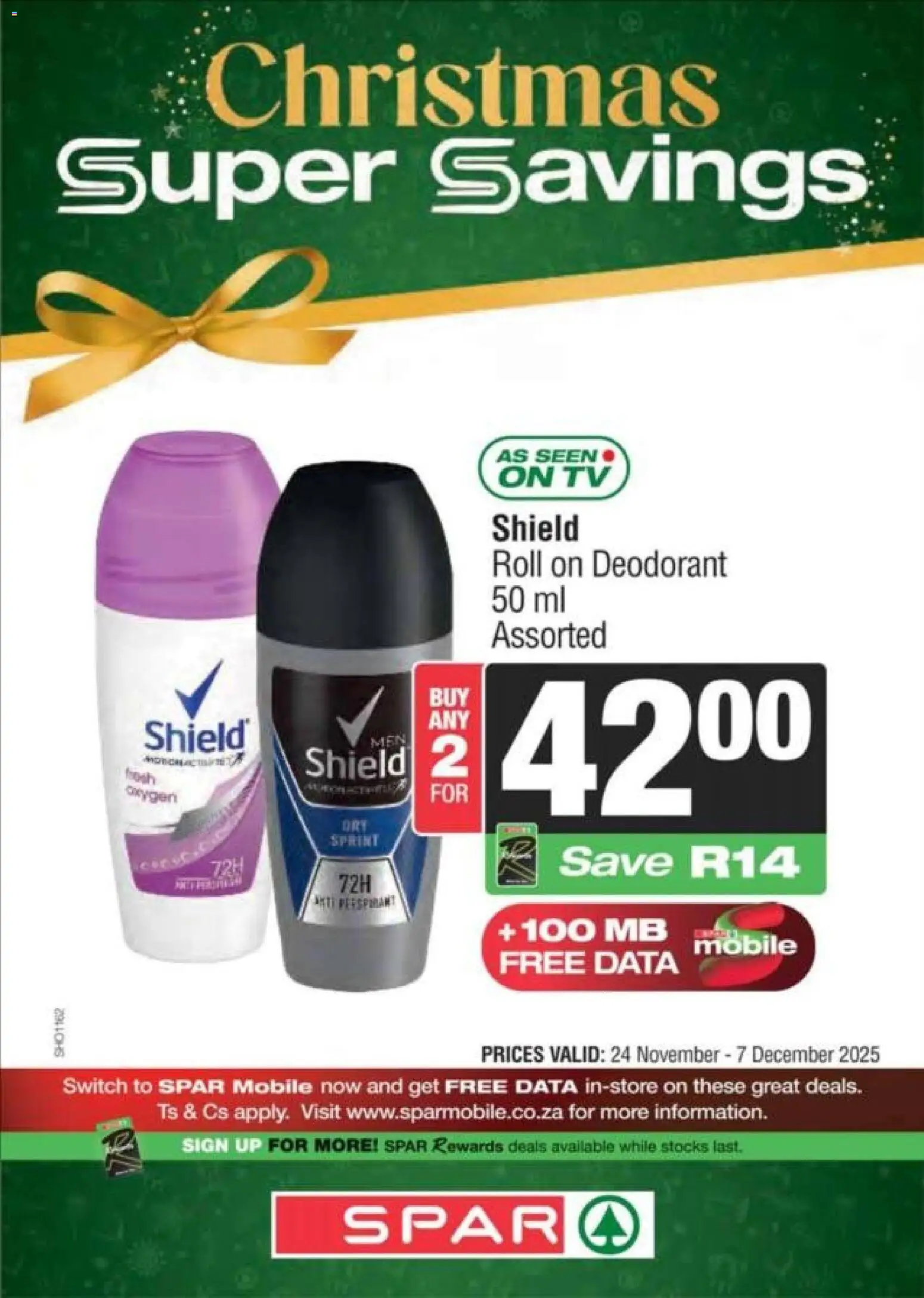 New Superspar catalogue – valid from 24.11.2025 | Page: 16 | Products: Data, TV, Switch, Deodorant New Superspar catalogue – valid from 24.11.2025 | Page: 16 | Products: Data, TV, Switch, Deodorant