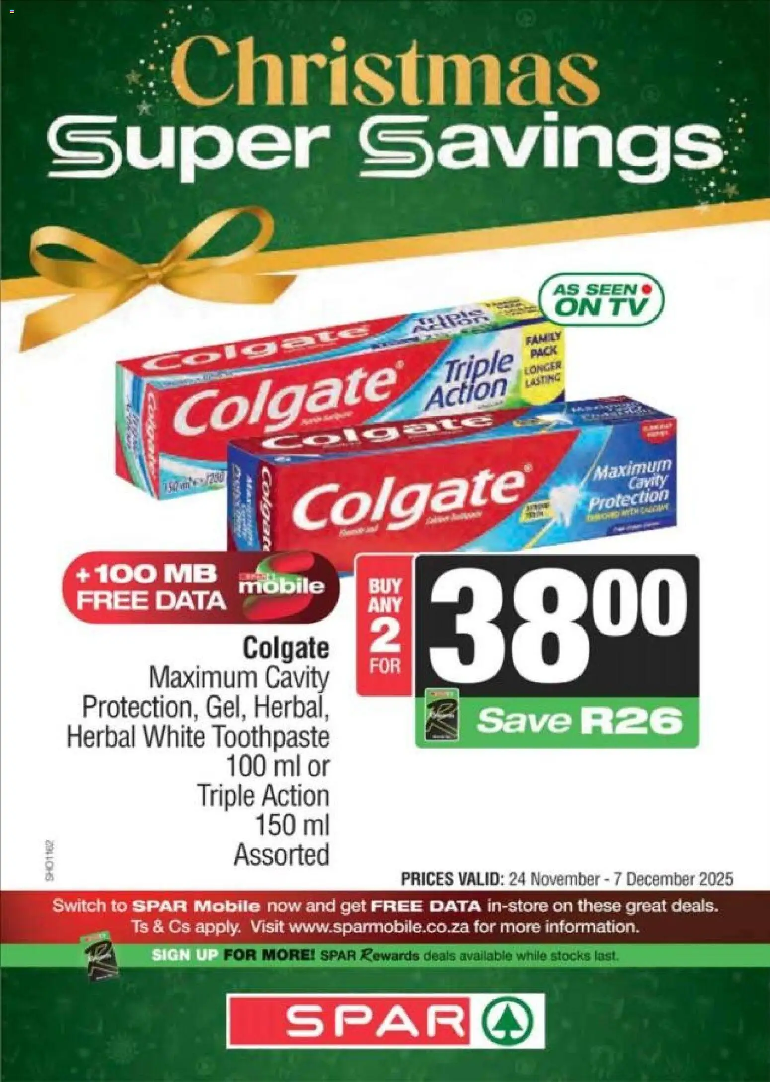 New Superspar catalogue – valid from 24.11.2025 | Page: 18 | Products: Data, TV, Switch, Toothpaste New Superspar catalogue – valid from 24.11.2025 | Page: 18 | Products: Data, TV, Switch, Toothpaste
