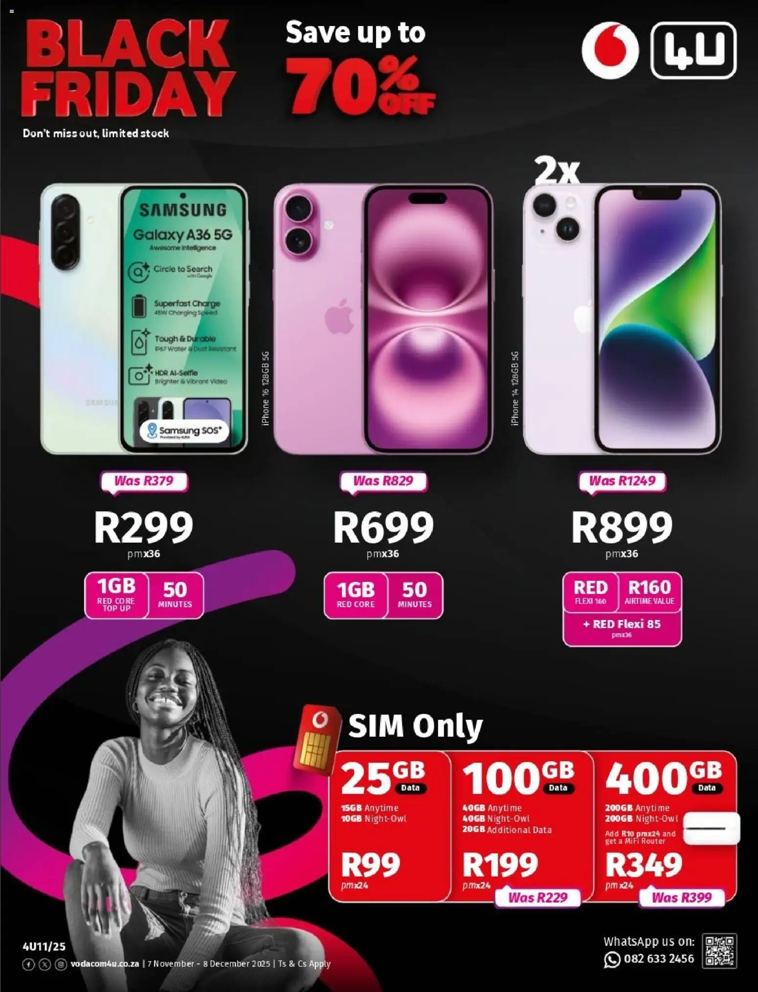 New Vodacom catalogue – valid from 07.11.2025 | Page: 1 | Products: Data, Sim, Router, Stock