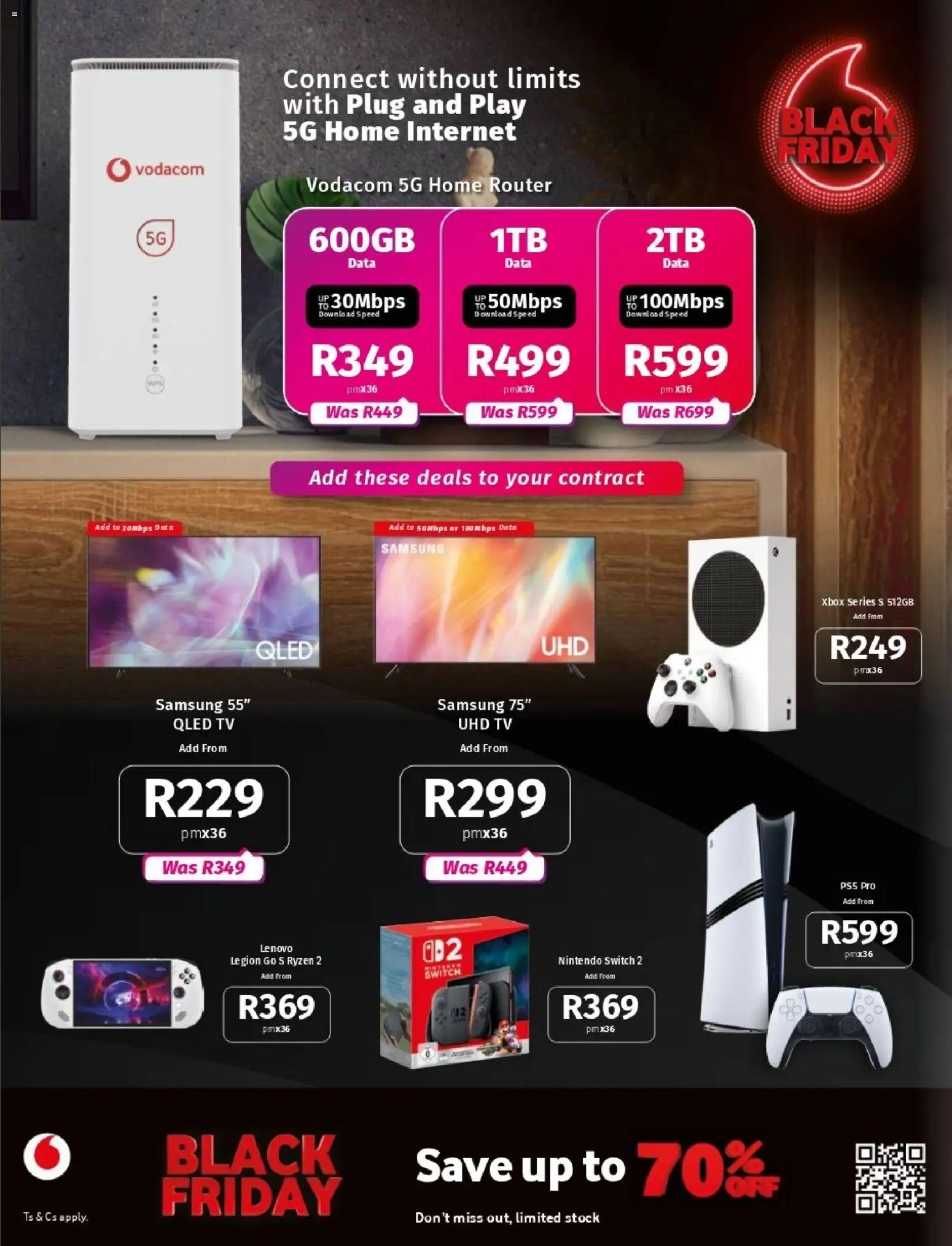 New Vodacom catalogue – valid from 07.11.2025 | Page: 2 | Products: Data, TV, Switch, Stock