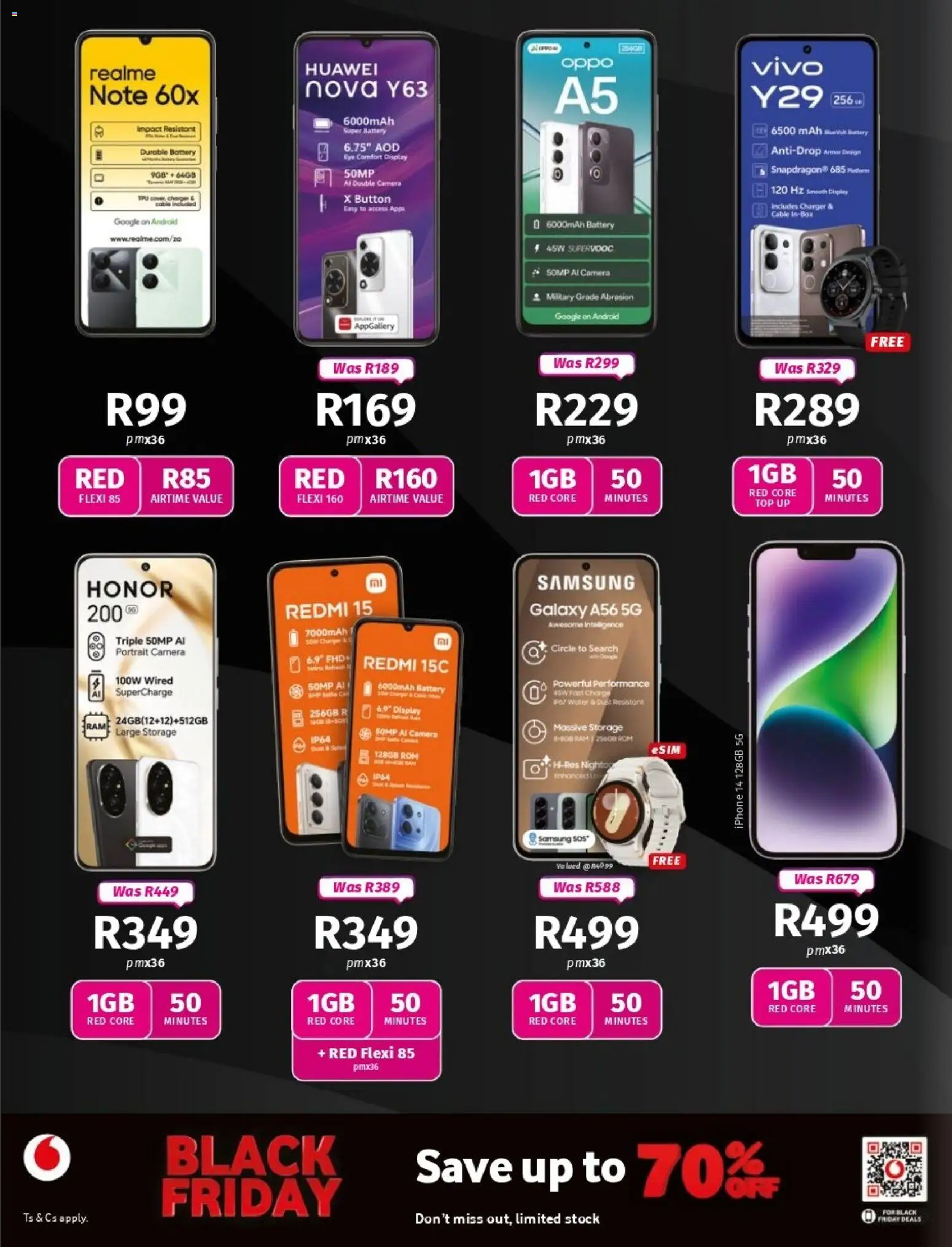 New Vodacom catalogue – valid from 07.11.2025 | Page: 4 | Products: Camera, Battery, Charger, Water