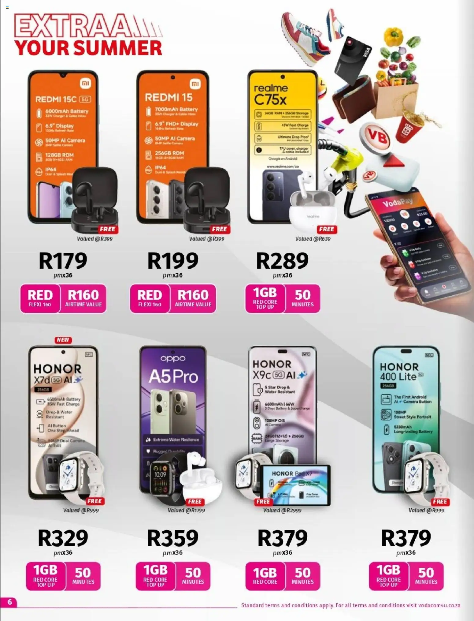 New Vodacom catalogue – valid from 07.11.2025 | Page: 6 | Products: Cable, Battery, Charger, Water