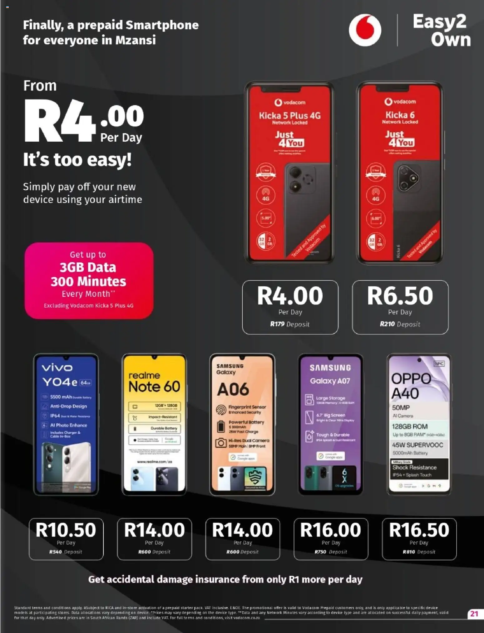 New Vodacom catalogue – valid from 07.11.2025 | Page: 21 | Products: Data, Smartphone, Cable, Battery