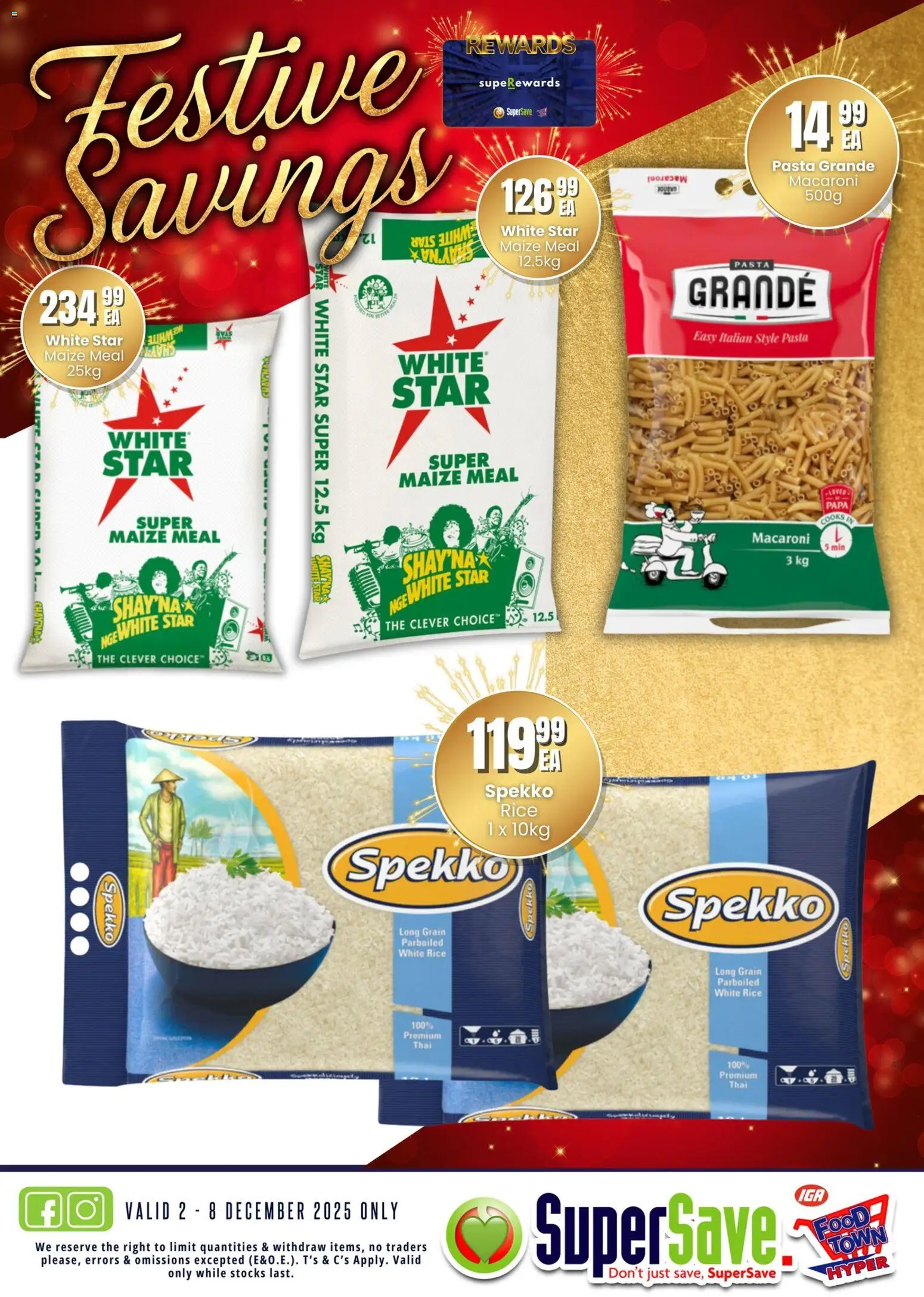 New Super Save catalogue – valid from 02.12.2025 | Page: 9 | Products: Maize meal, Rice, Pasta New Super Save catalogue – valid from 02.12.2025 | Page: 9 | Products: Maize meal, Rice, Pasta