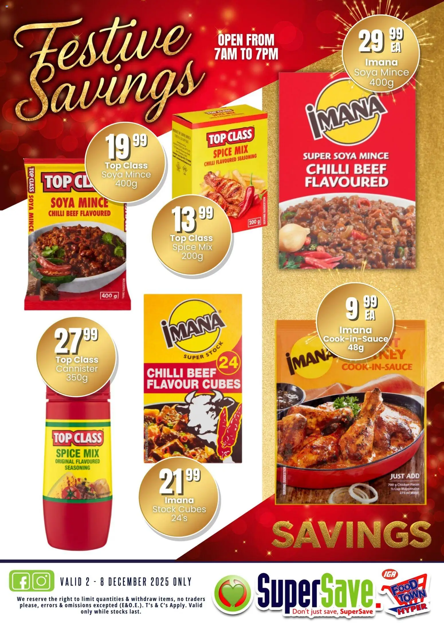 New Super Save catalogue – valid from 02.12.2025 | Page: 32 | Products: Chicken, Seasoning, Soya mince, Water New Super Save catalogue – valid from 02.12.2025 | Page: 32 | Products: Chicken, Seasoning, Soya mince, Water