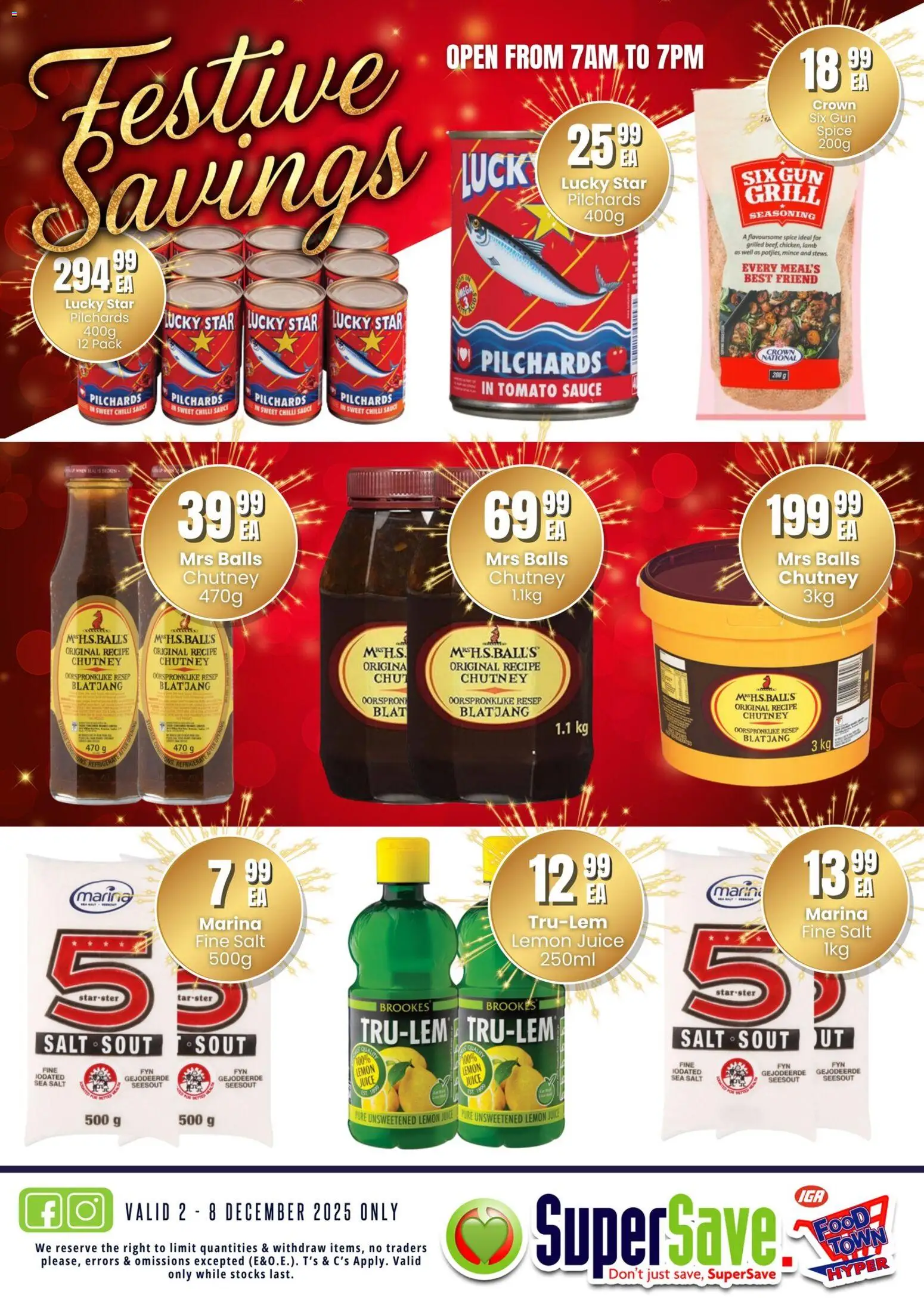 New Super Save catalogue – valid from 02.12.2025 | Page: 40 | Products: Pilchards, Juice, Seasoning, Chilli New Super Save catalogue – valid from 02.12.2025 | Page: 40 | Products: Pilchards, Juice, Seasoning, Chilli