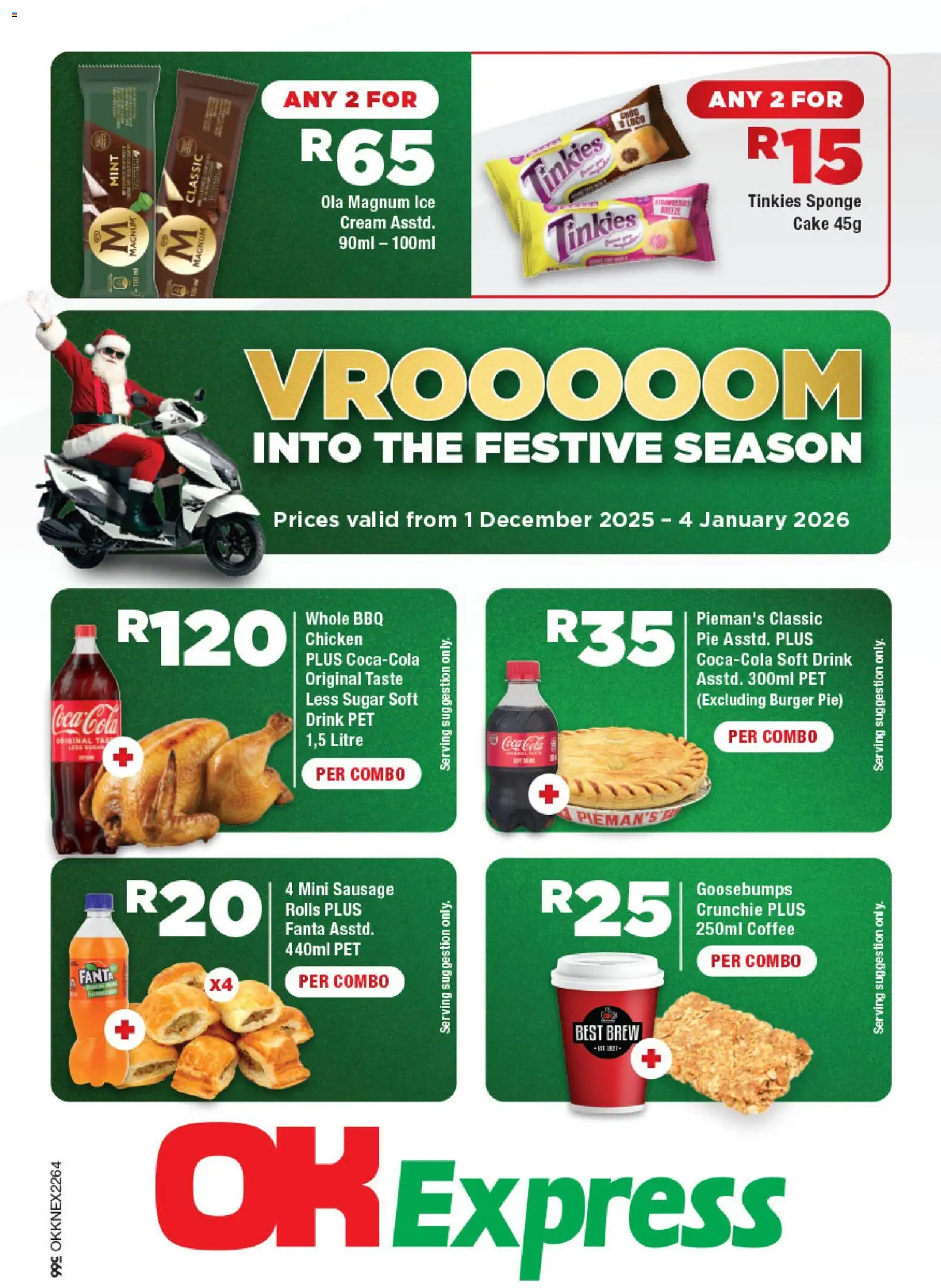 New OK Foods catalogue – valid from 01.12.2025 | Page: 1 | Products: Cake, Coffee, Chicken, Fanta