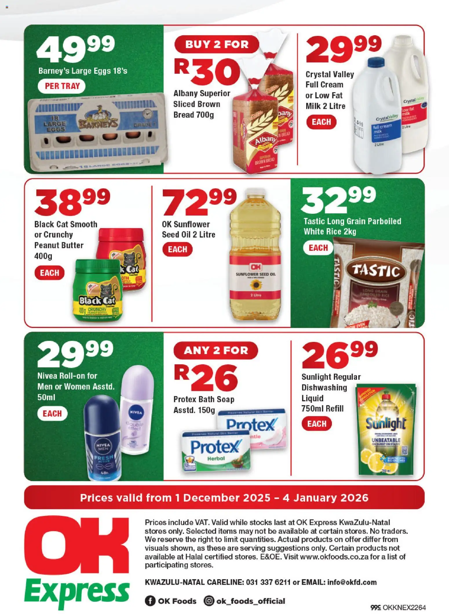 New OK Foods catalogue – valid from 01.12.2025 | Page: 4 | Products: Tray, Bath, Cream, Soap
