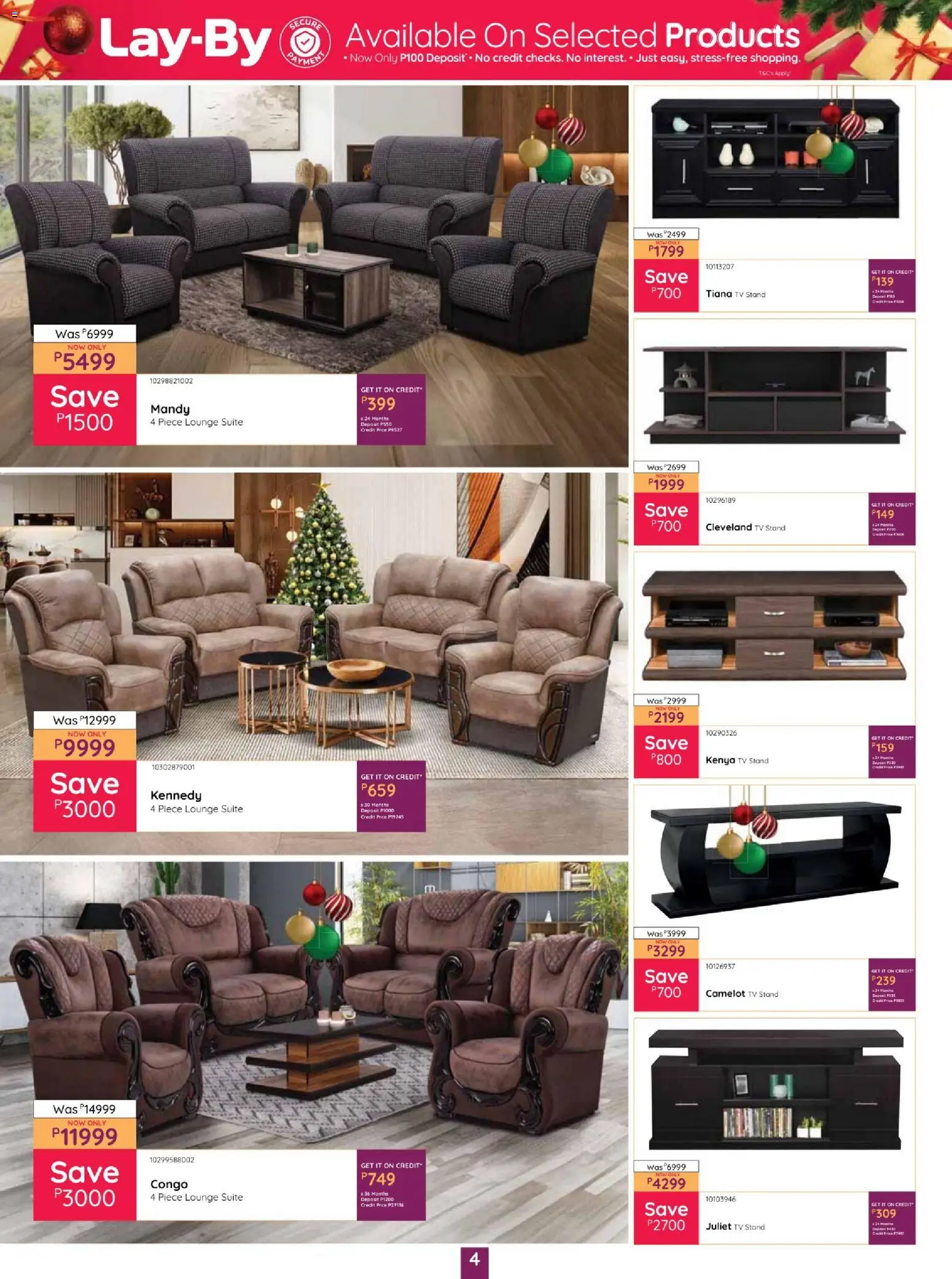New Bradlows catalogue – valid from 02.12.2025 | Page: 4 | Products: TV, Lounge suite New Bradlows catalogue – valid from 02.12.2025 | Page: 4 | Products: TV, Lounge suite