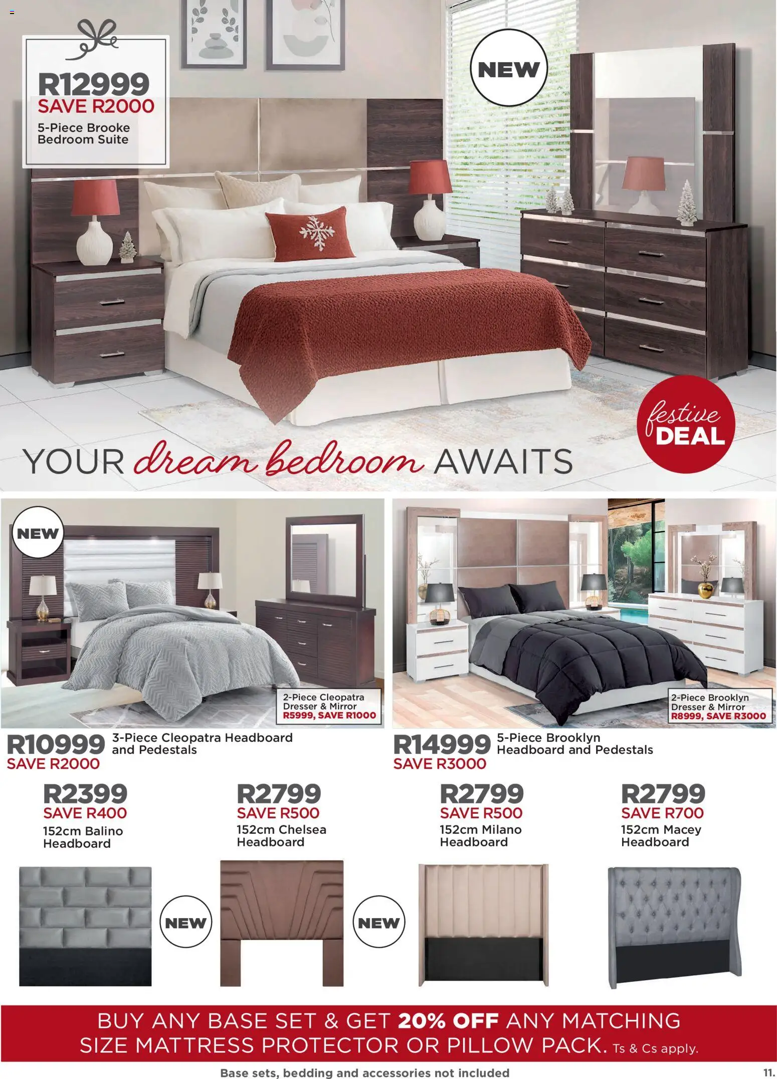 New House and Home catalogue – valid from 17.11.2025 | Page: 11 | Products: Headboard, Mattress, Pillow, Mirror New House and Home catalogue – valid from 17.11.2025 | Page: 11 | Products: Headboard, Mattress, Pillow, Mirror