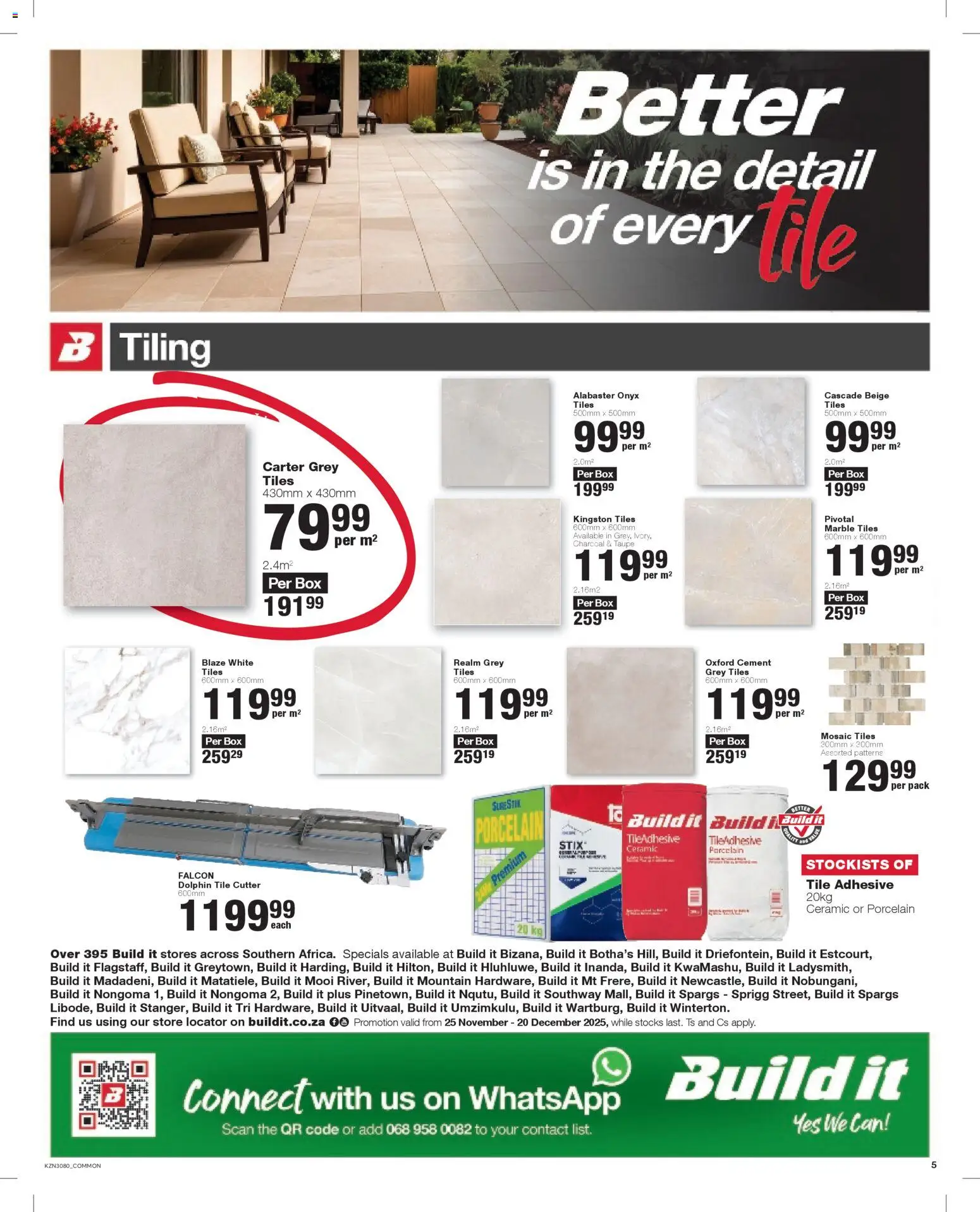 New Build It catalogue – valid from 25.11.2025 | Page: 5 | Products: Cutter, Box, Tiling, Cement