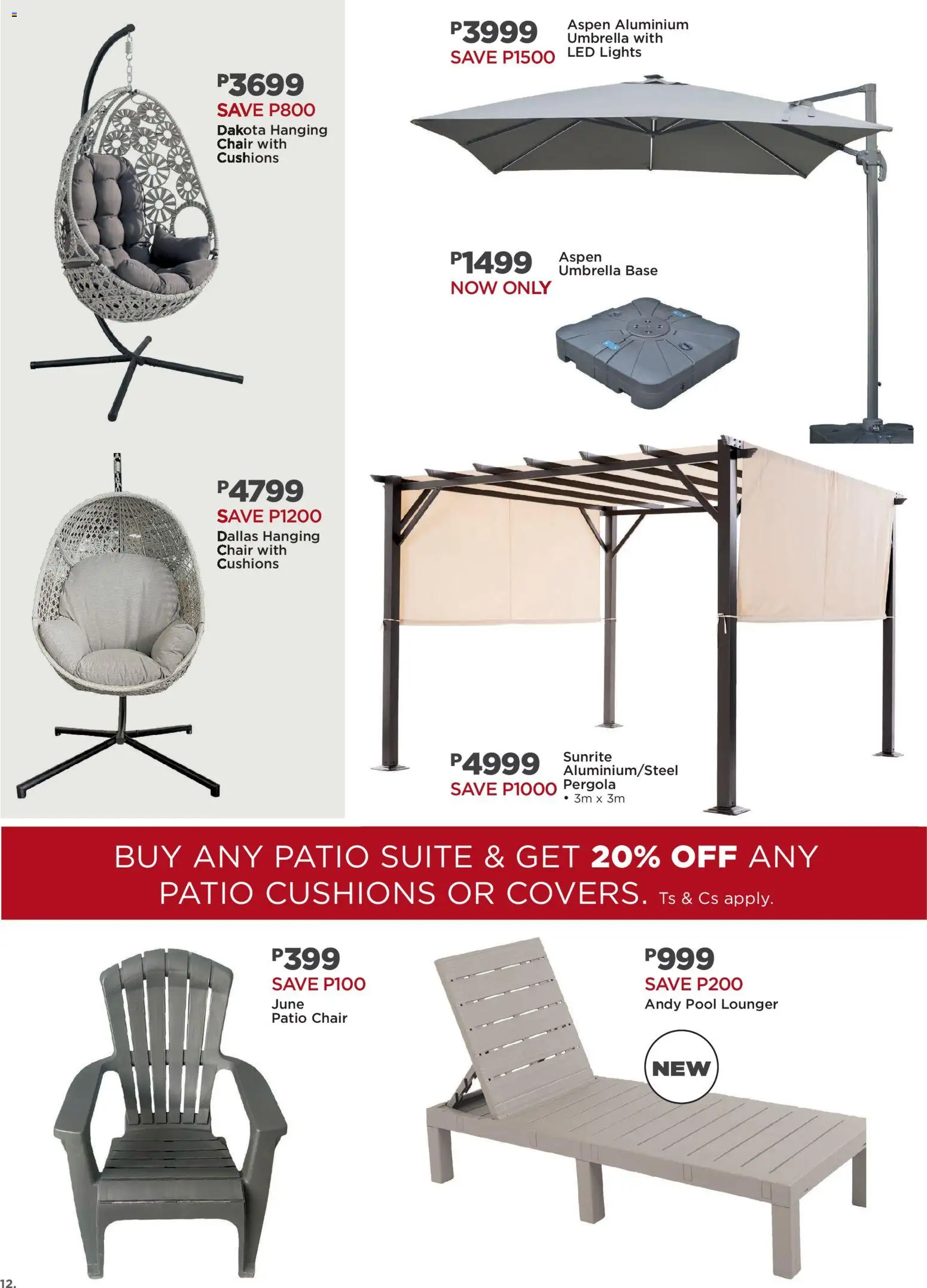 New House and Home catalogue – valid from 10.11.2025 | Page: 12 | Products: Umbrella, Chair